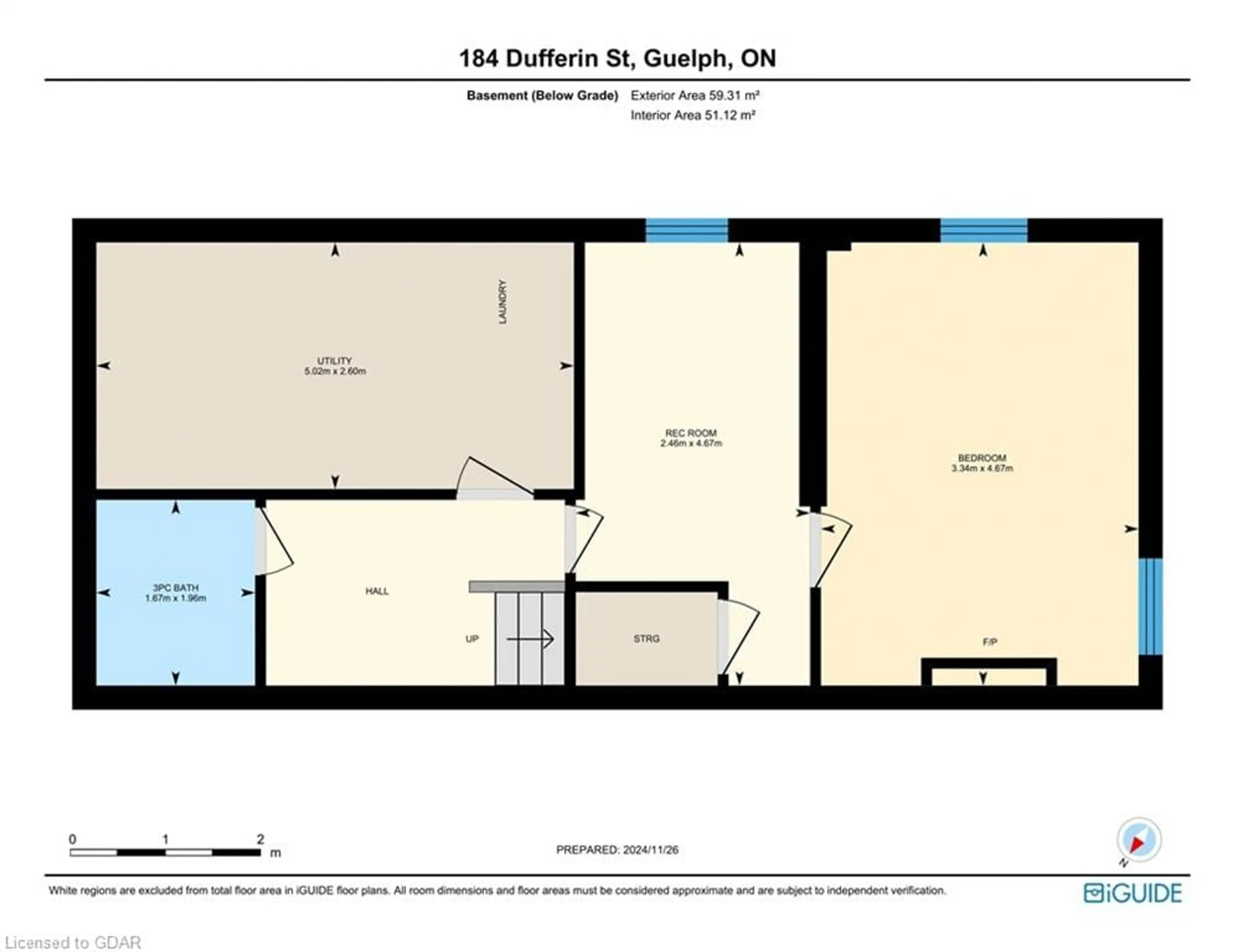 Floor plan for 184 Dufferin St St, Guelph Ontario N1H 4B4