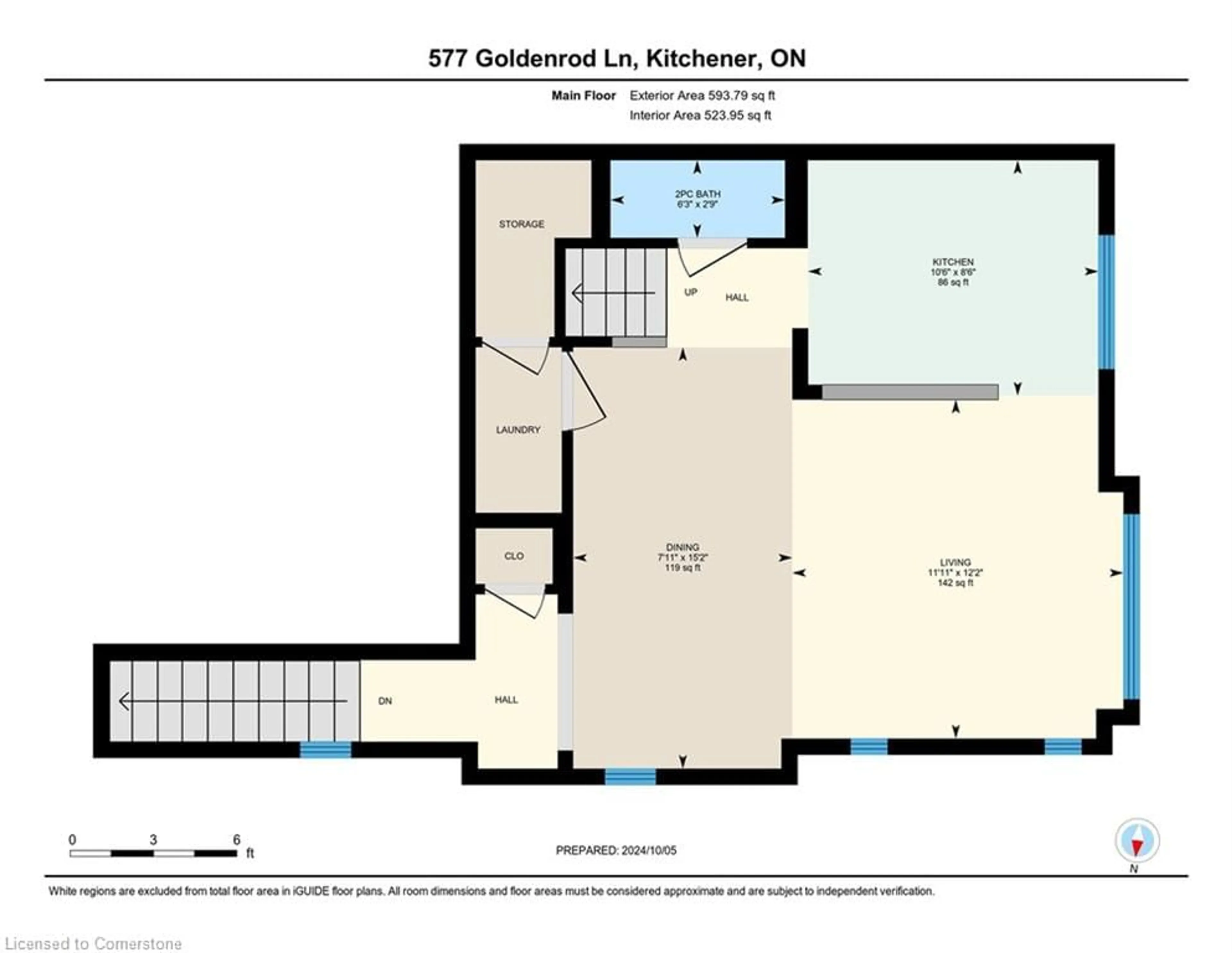 Floor plan for 577 Goldenrod Lane, Kitchener Ontario N2R 0L7