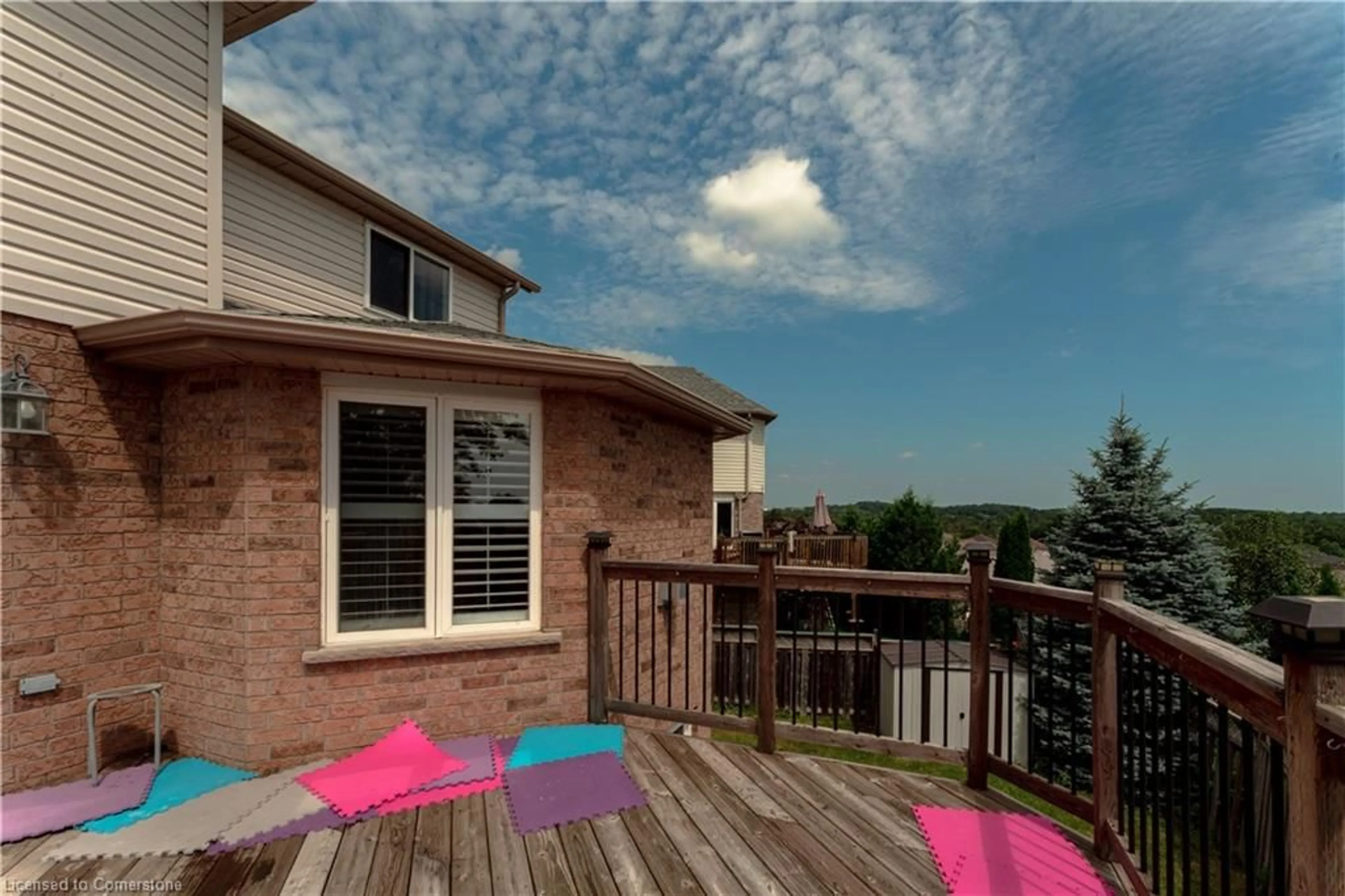 Patio, the fenced backyard for 53 Sandwell Crt, Kitchener Ontario N2A 4H9