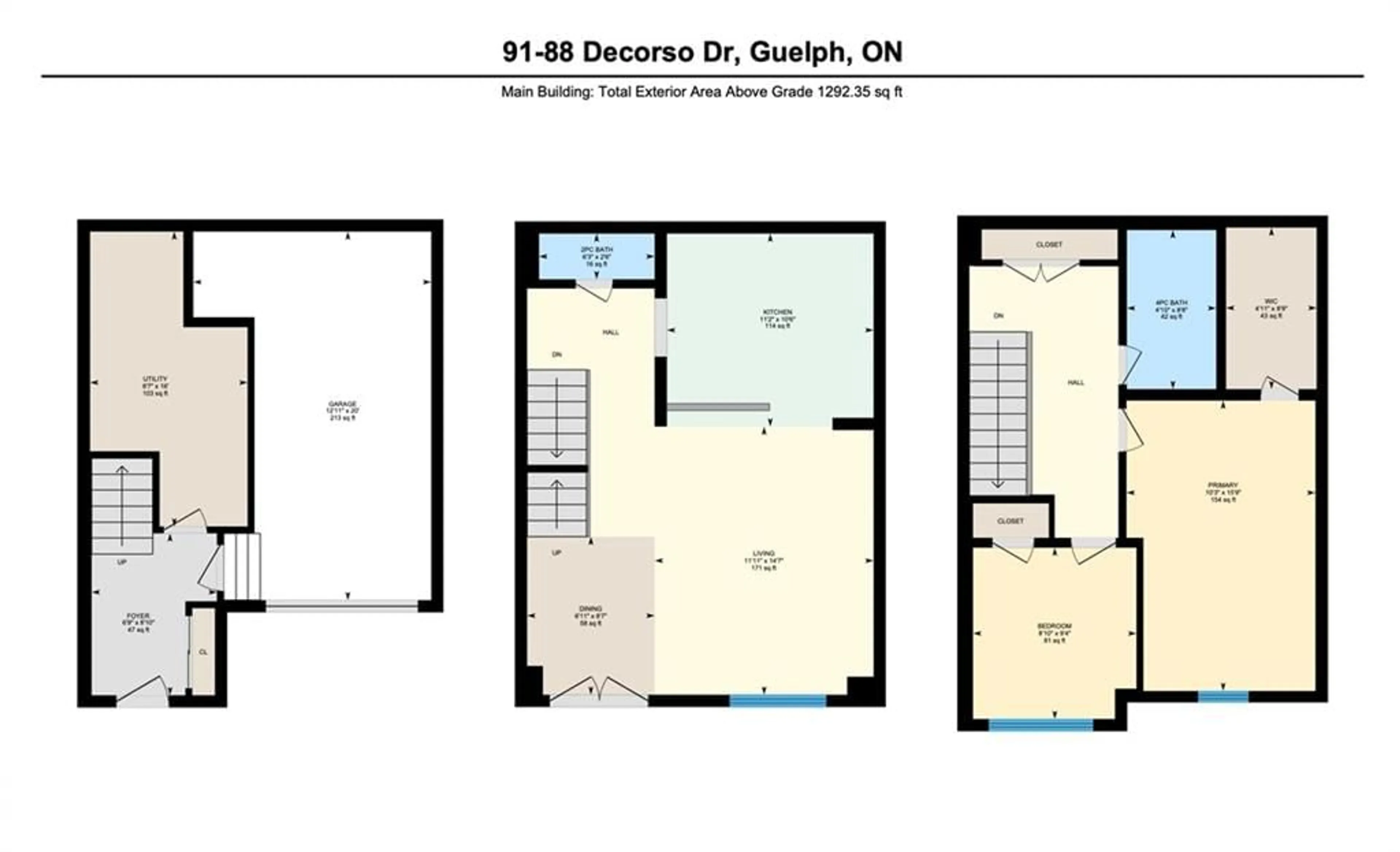 Floor plan for 88 Decorso Dr #91, Guelph Ontario N1L 0A9