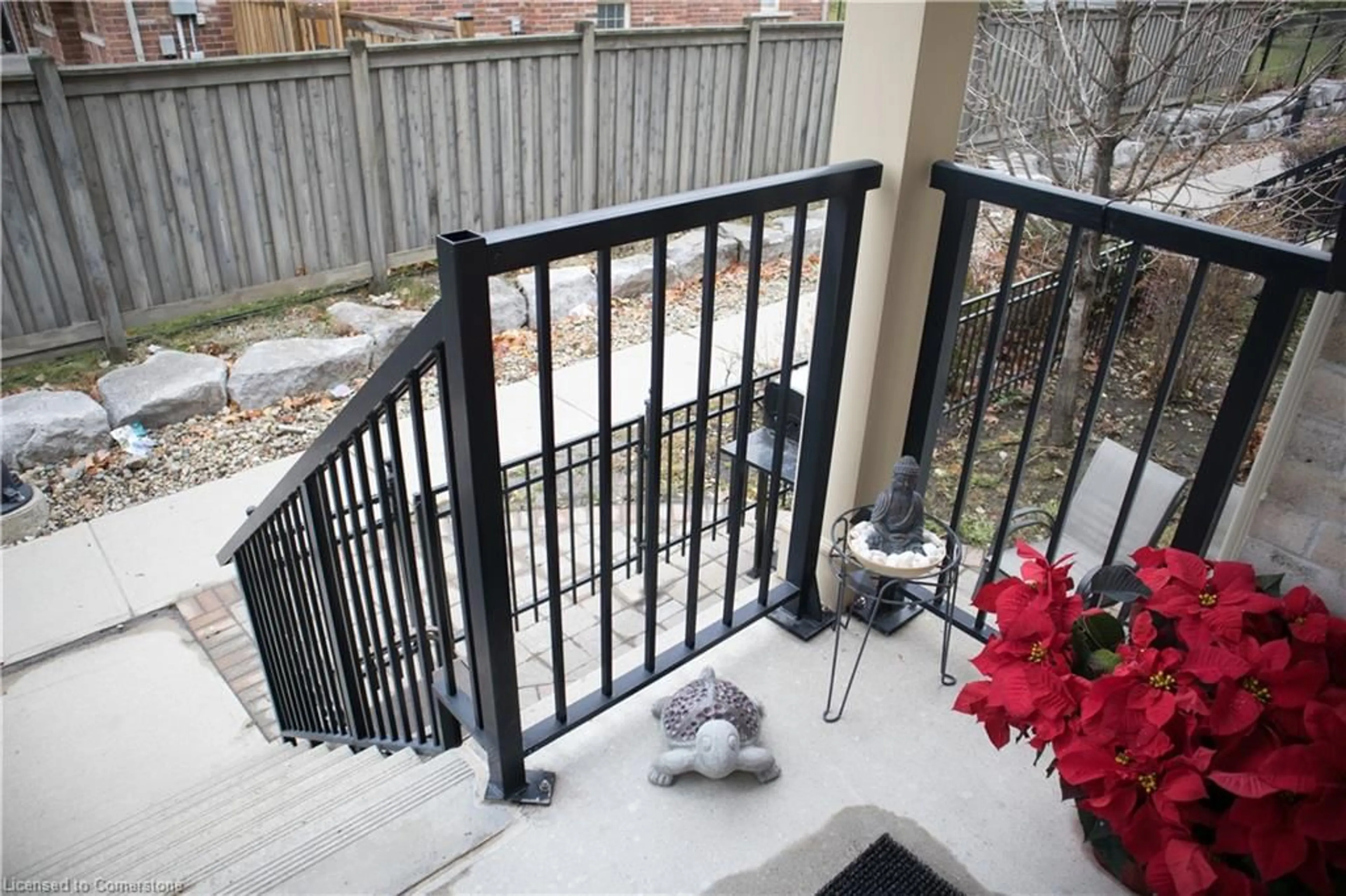 Patio, the fenced backyard for 60 Fairwood Cir #4, Brampton Ontario L6R 0Y6