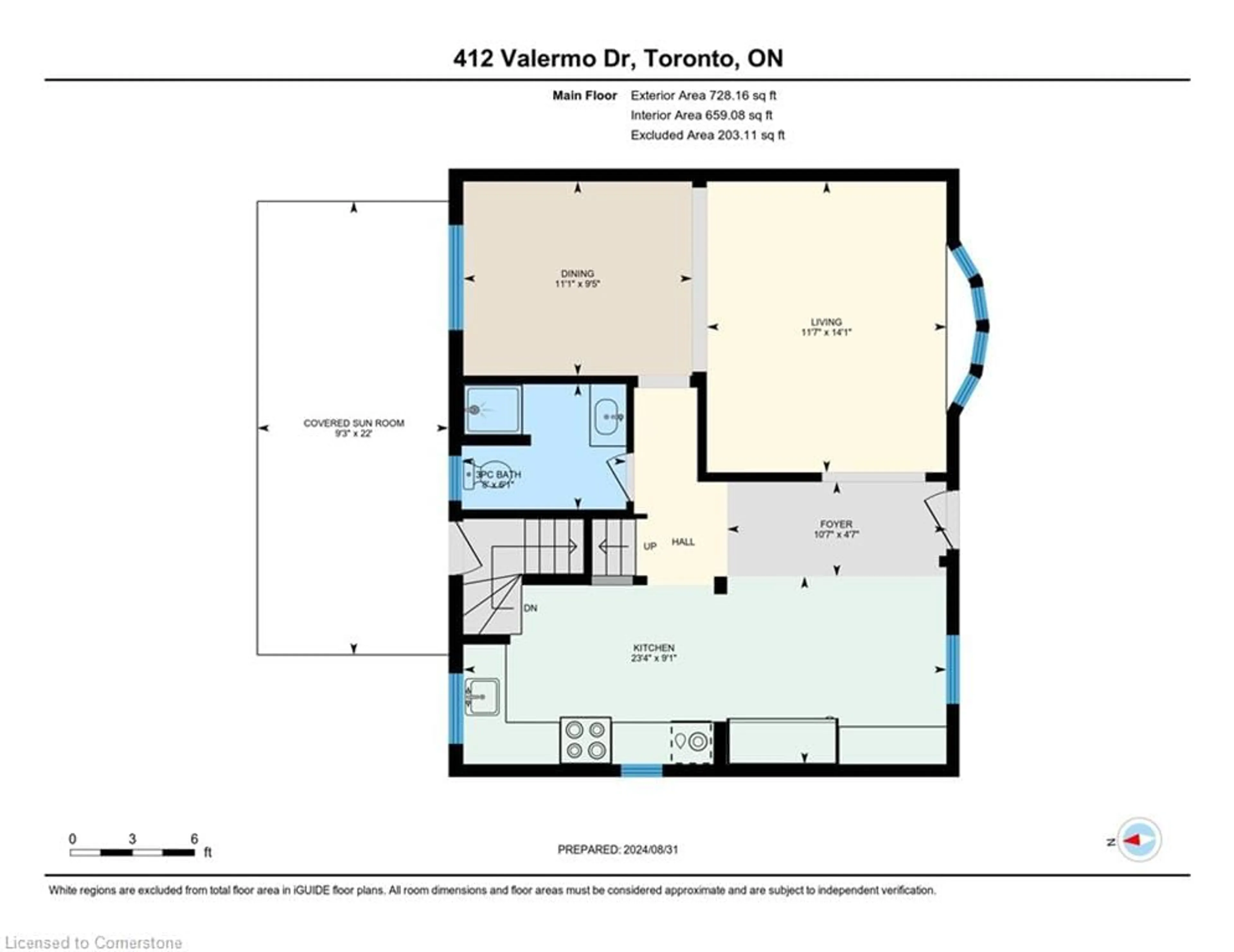 Floor plan for 412 Valermo Dr, Toronto Ontario M8W 2L7