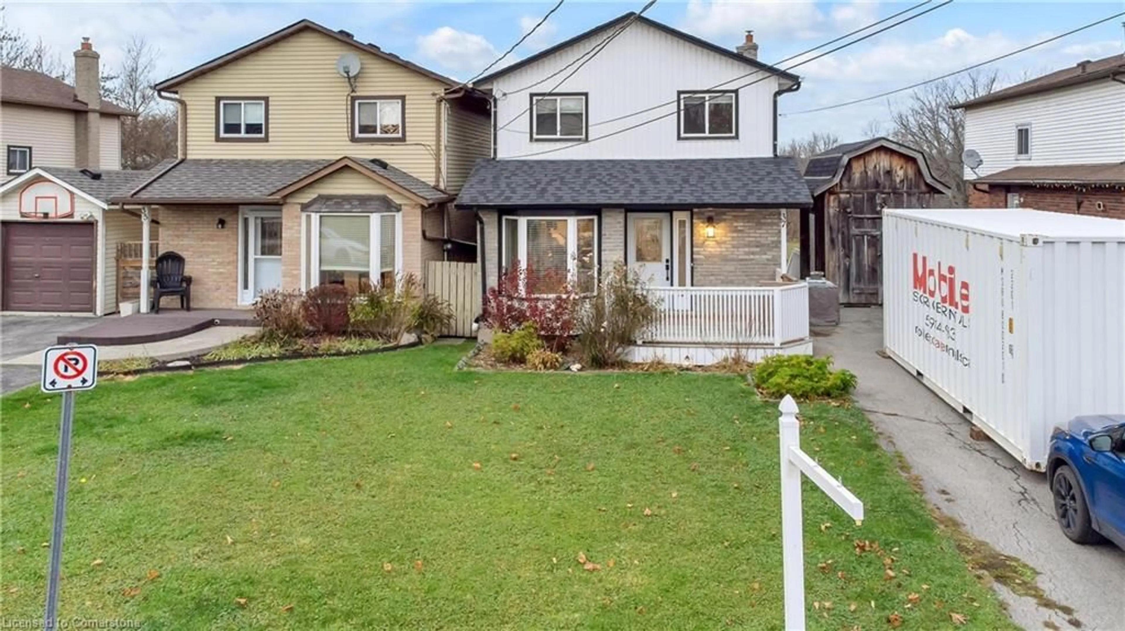 Frontside or backside of a home, the fenced backyard for 37 Burke Dr, Caledonia Ontario N3W 1C3