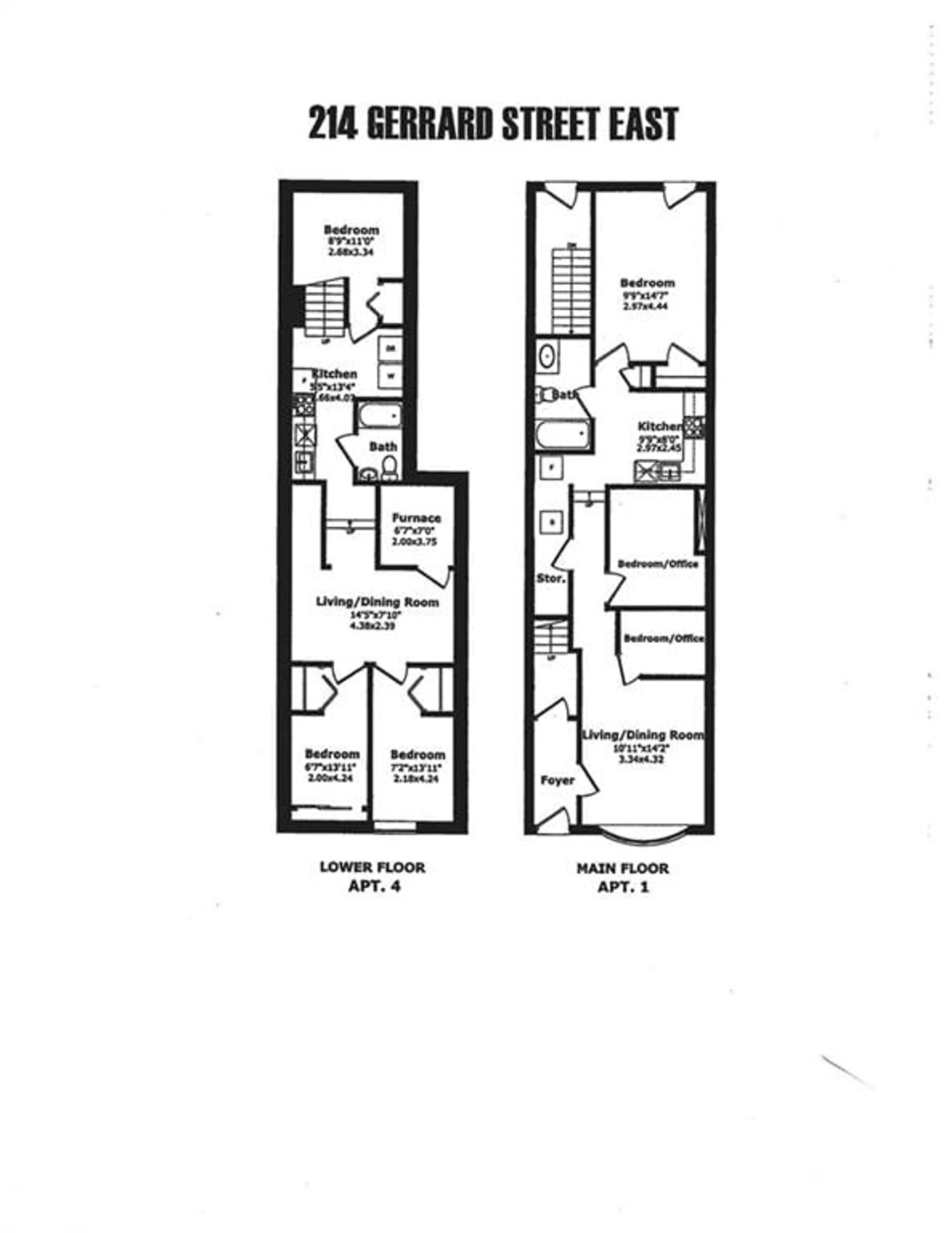 Floor plan for 214 Gerrard St, Toronto Ontario M5A 2E6