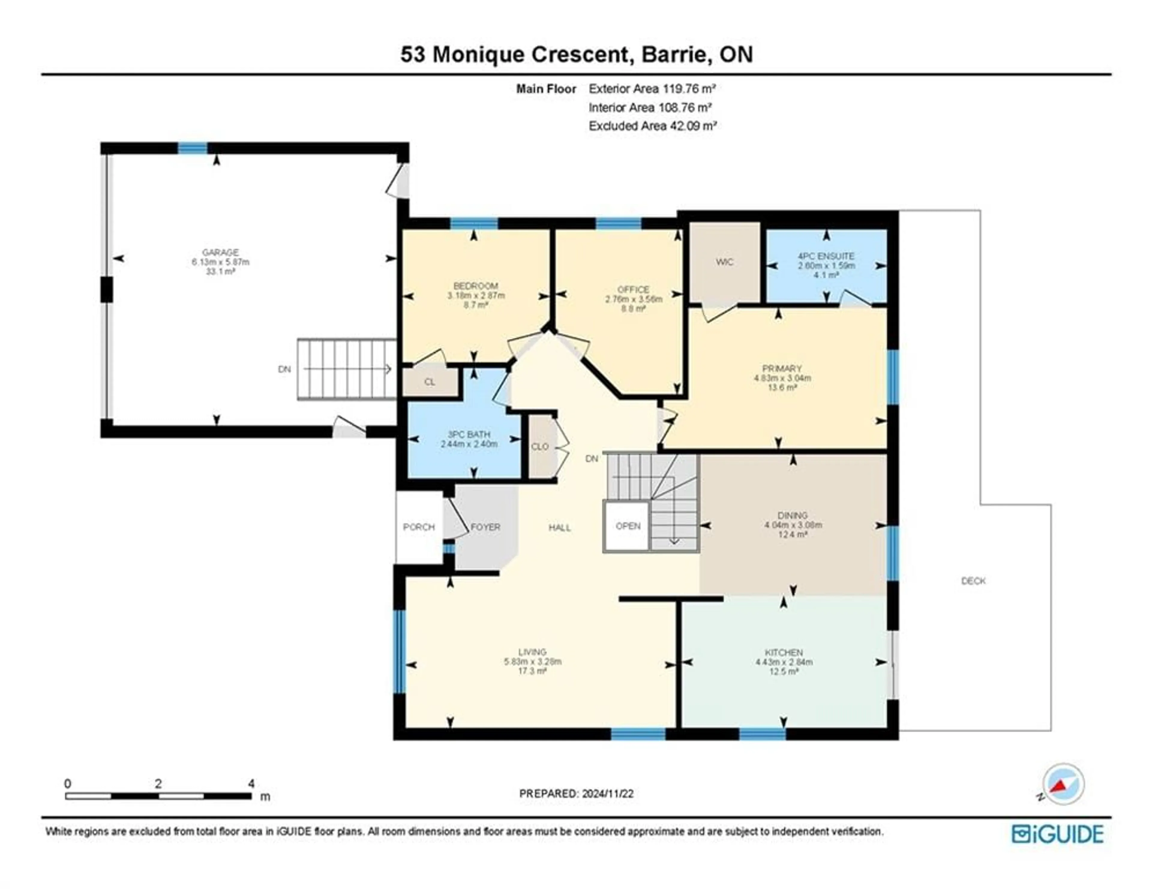 Floor plan for 53 Monique Cres, Barrie Ontario L4M 6Y4