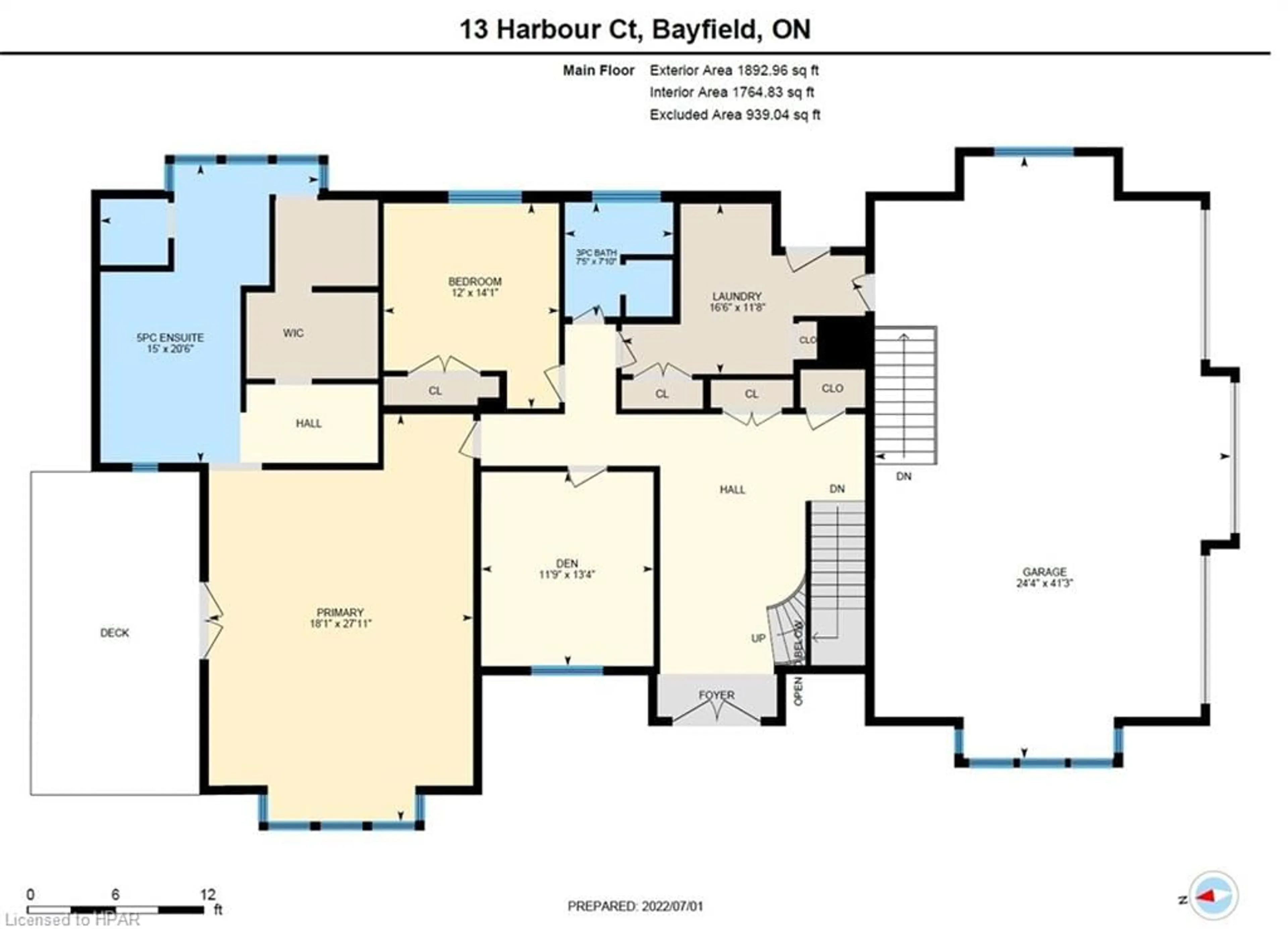 Floor plan for 13 Harbour Crt, Bayfield Ontario N0M 1G0