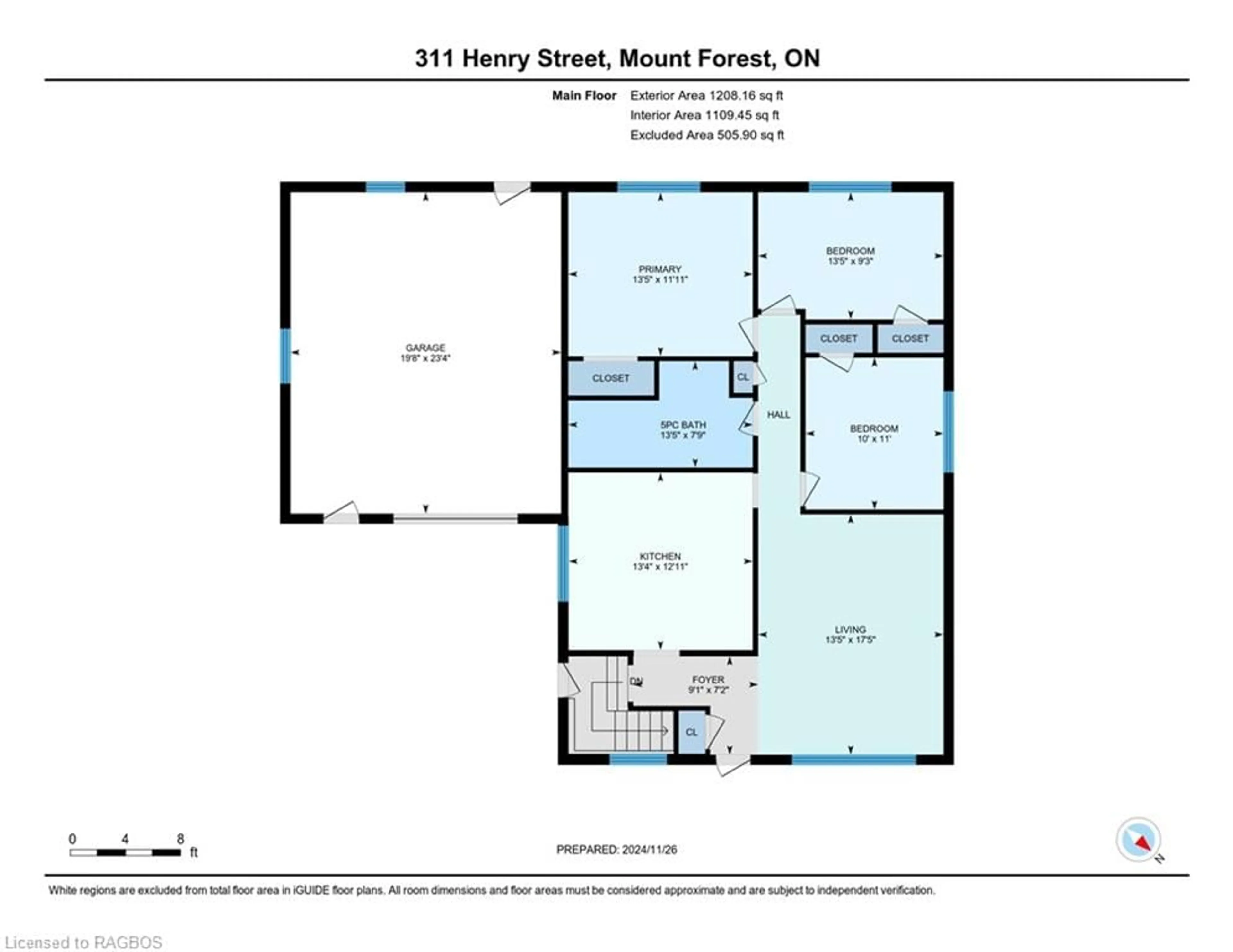 Floor plan for 311 Henry St, Mount Forest Ontario N0G 2L1