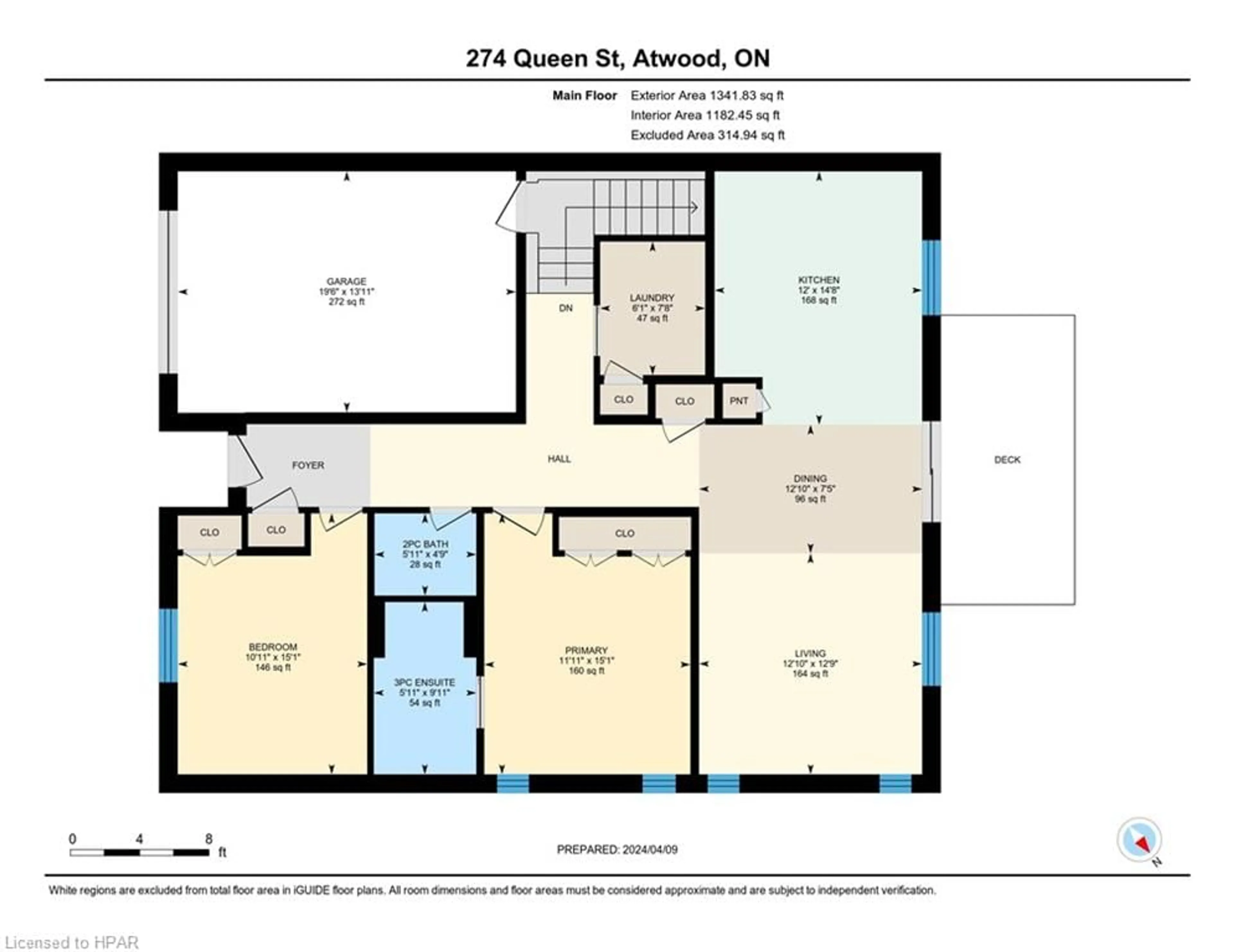 Floor plan for 274 Queen St, Atwood Ontario N0G 1B0