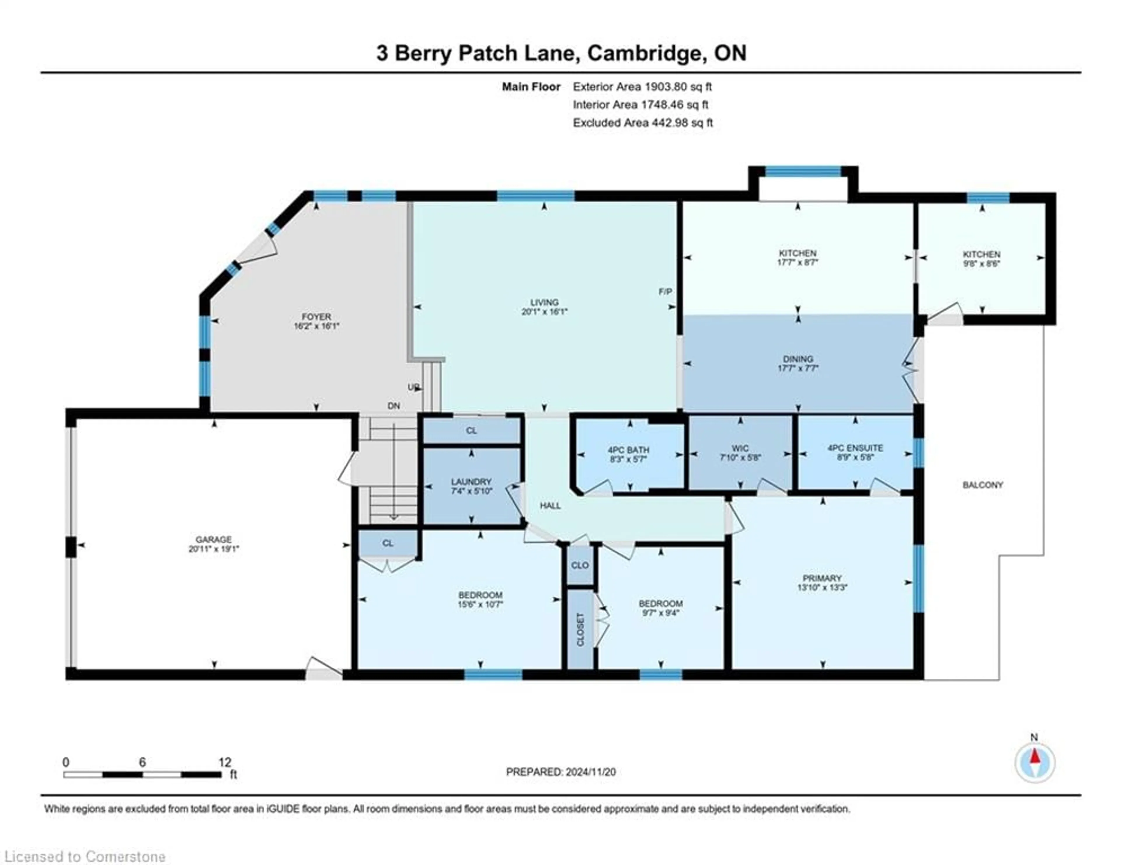 Floor plan for 3 Berry Patch Lane, Cambridge Ontario N1S 5B3