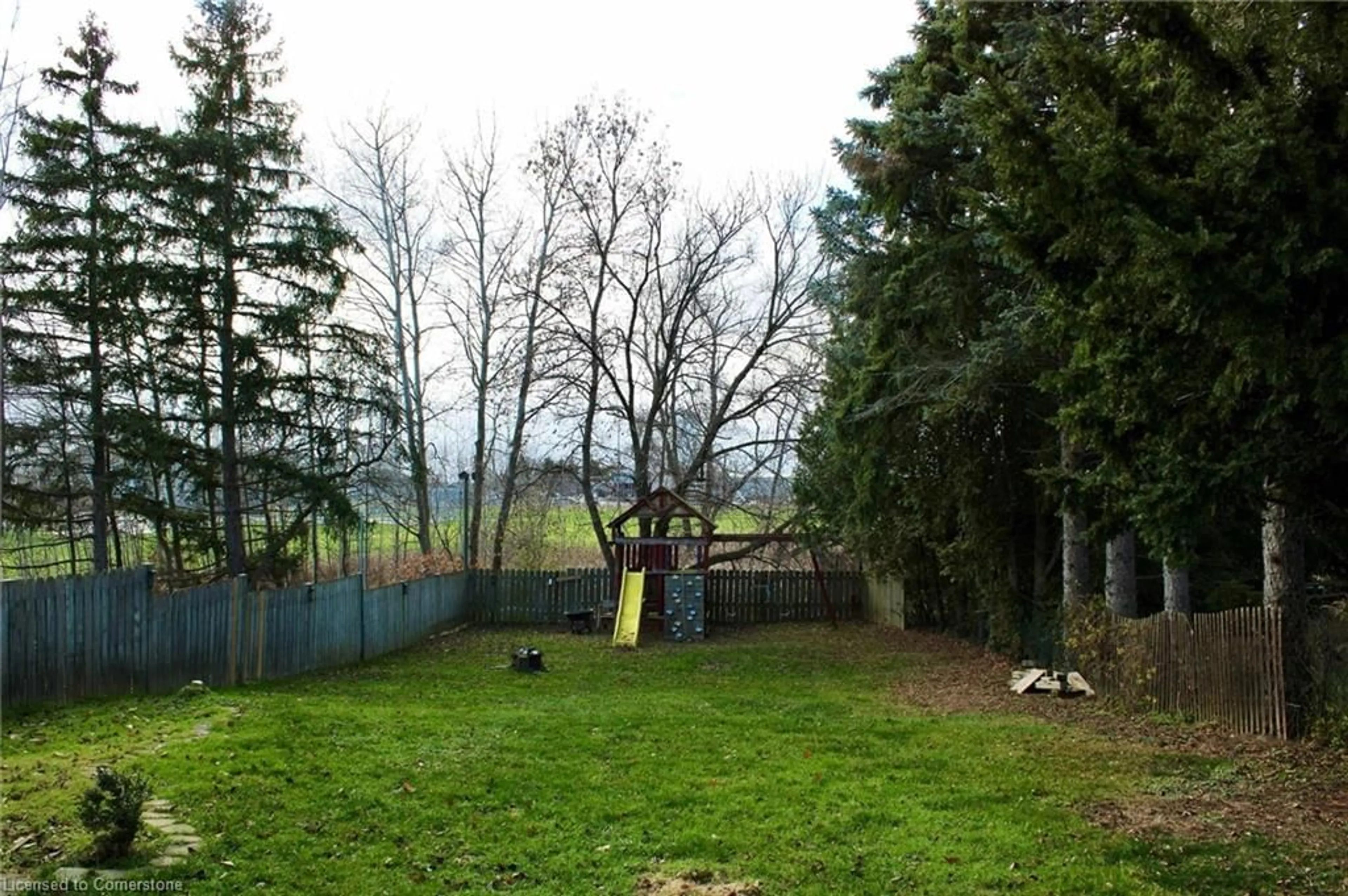 Patio, the fenced backyard for 241 Wigton St, Caledonia Ontario N3W 1G4