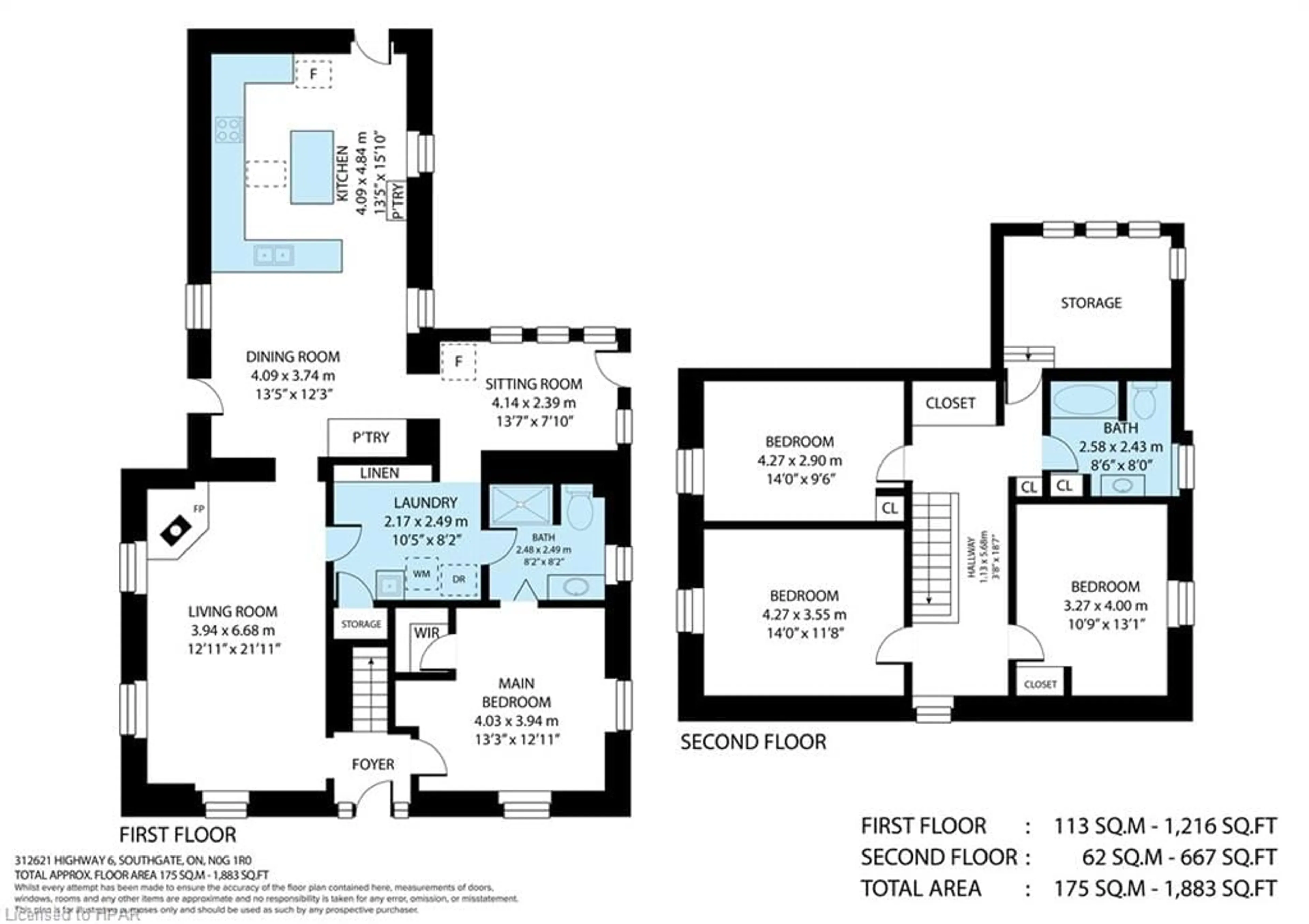 Floor plan for 312621 Highway 6, Southgate Ontario N0G 1R0