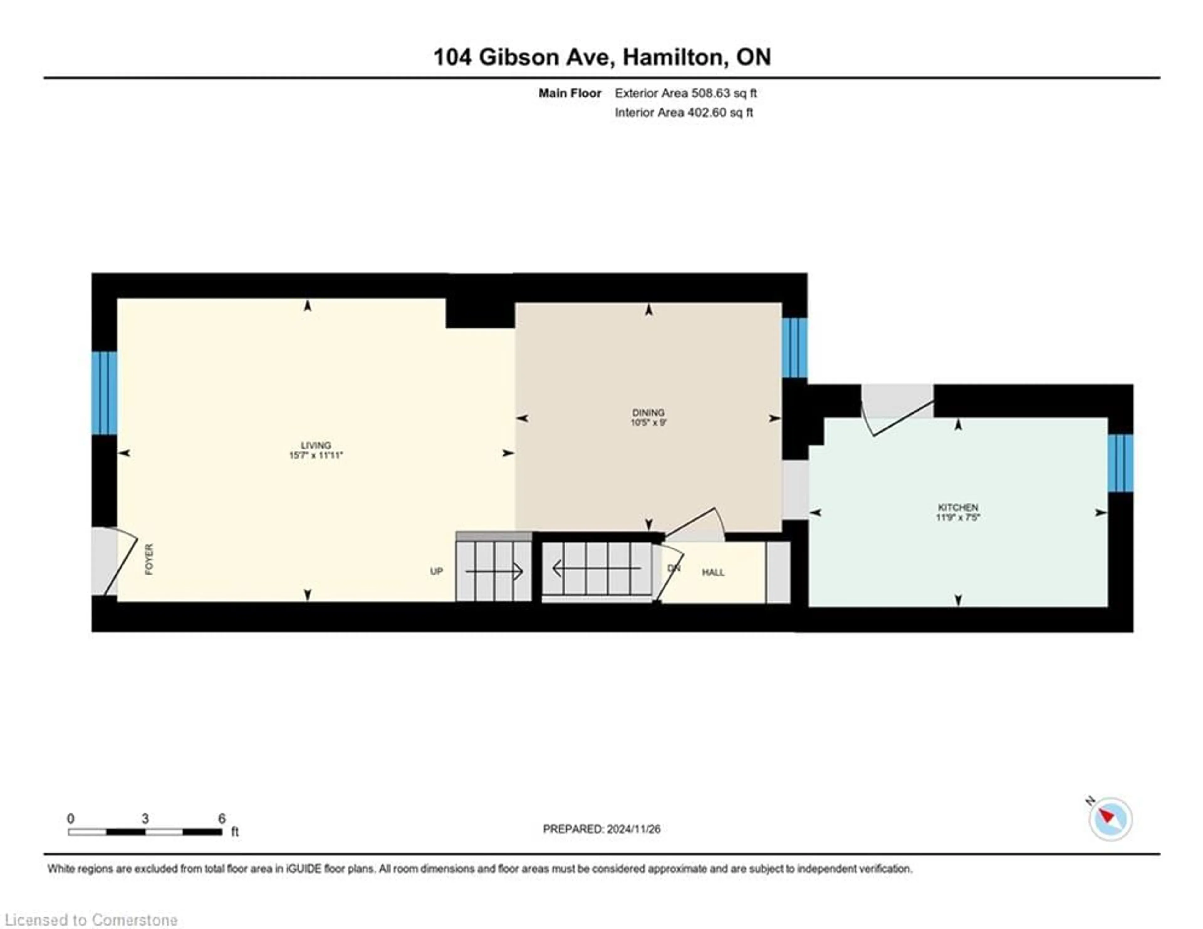 Floor plan for 104 Gibson Ave, Hamilton Ontario L8L 6J8