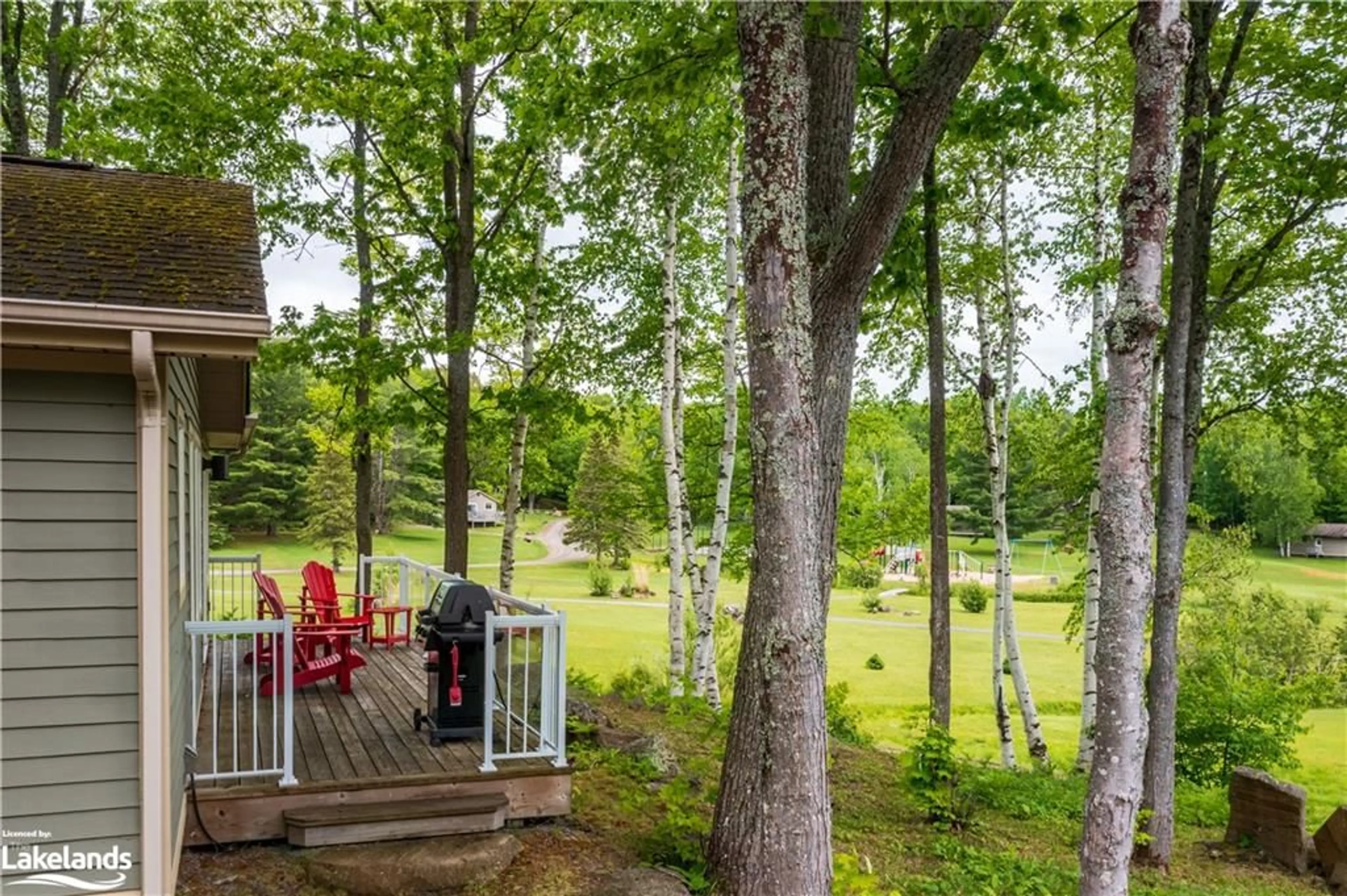 Patio, the fenced backyard for 1052 Rat Bay Rd #110-9, Lake of Bays (Twp) Ontario P1H 2J6