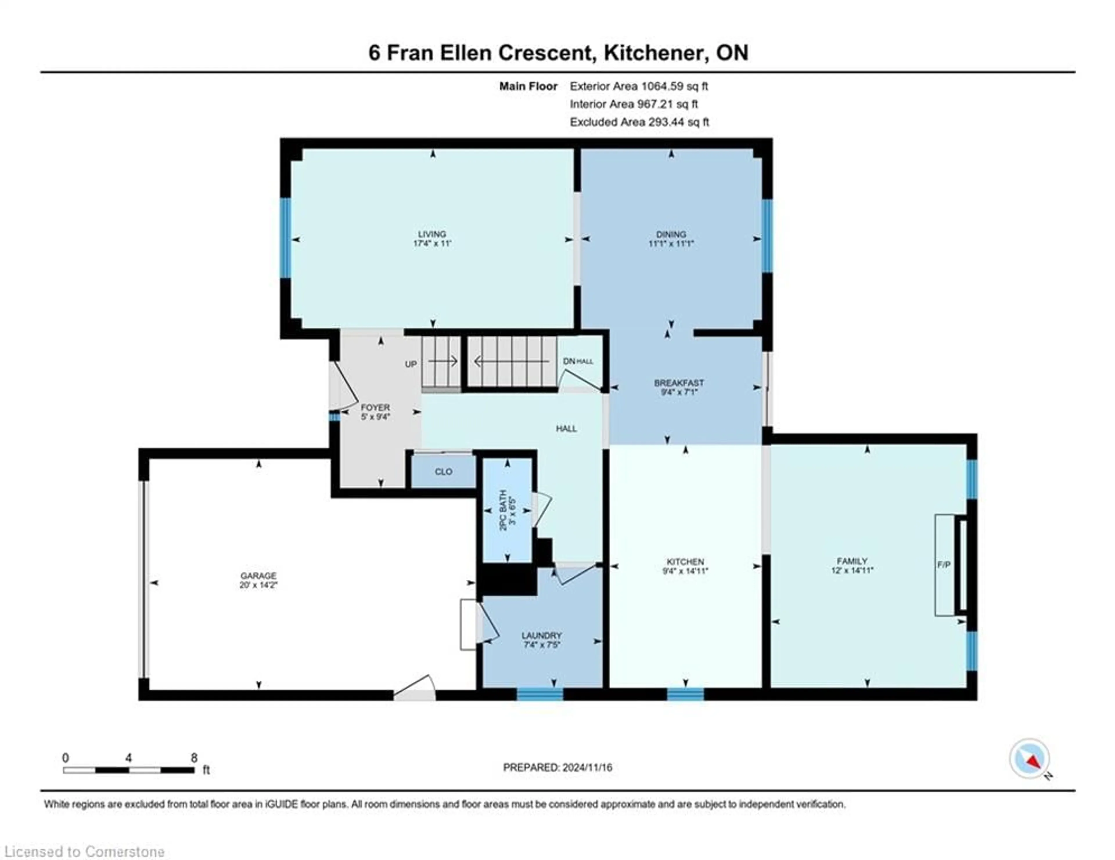 Floor plan for 6 Fran Ellen Cres, Kitchener Ontario N2N 2N5