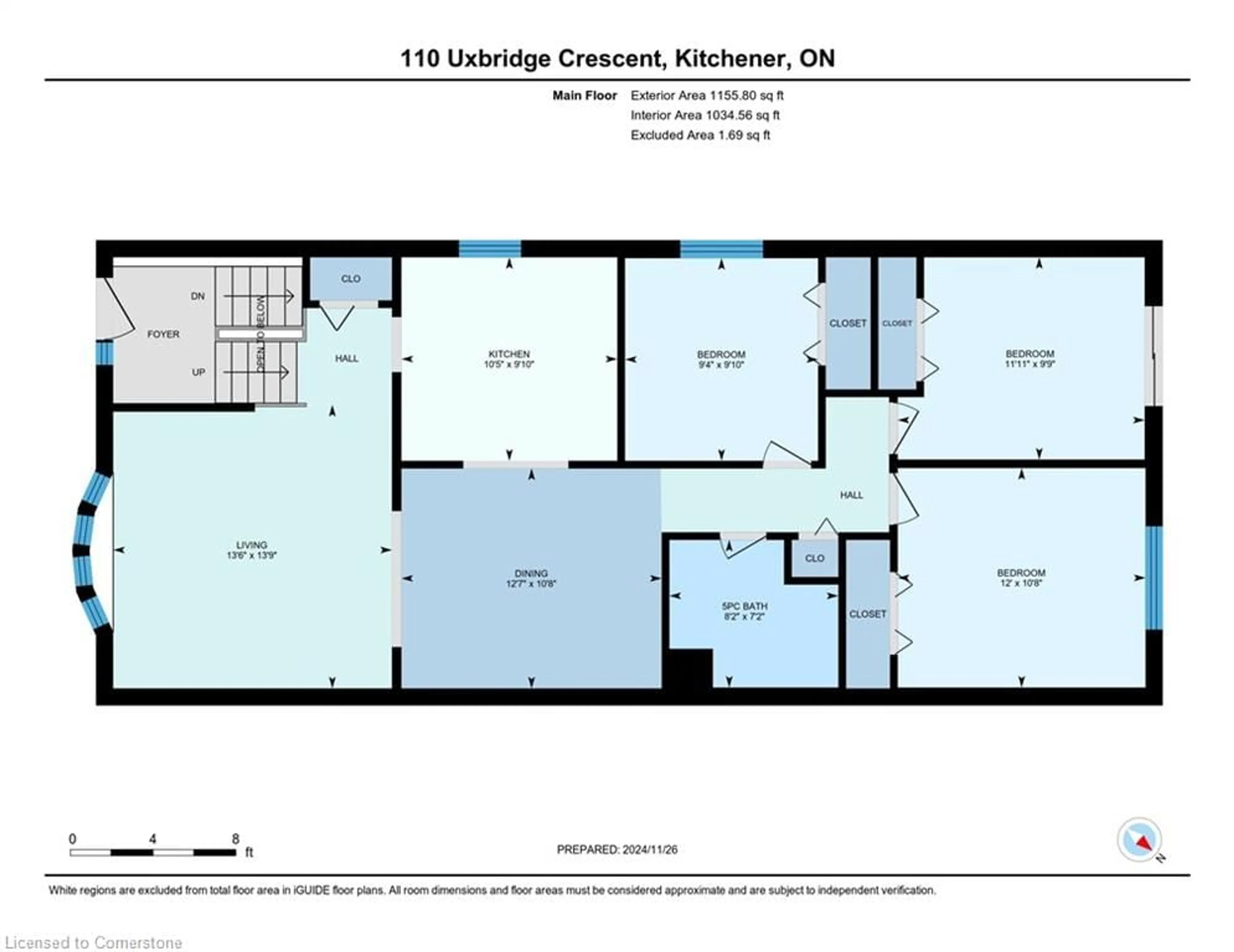 Floor plan for 110 Uxbridge Cres, Kitchener Ontario N2E 2P8