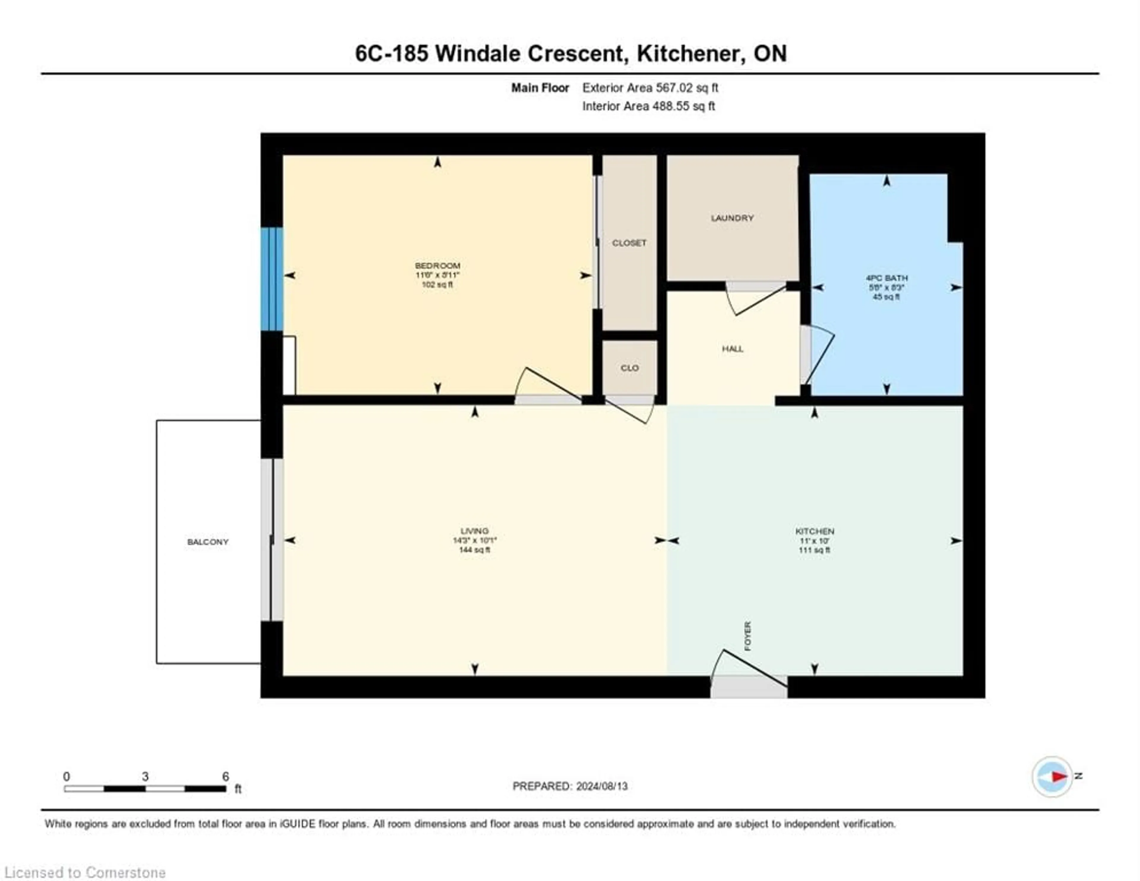 Floor plan for 185 Windale Cres #6C, Kitchener Ontario N2E 0G3