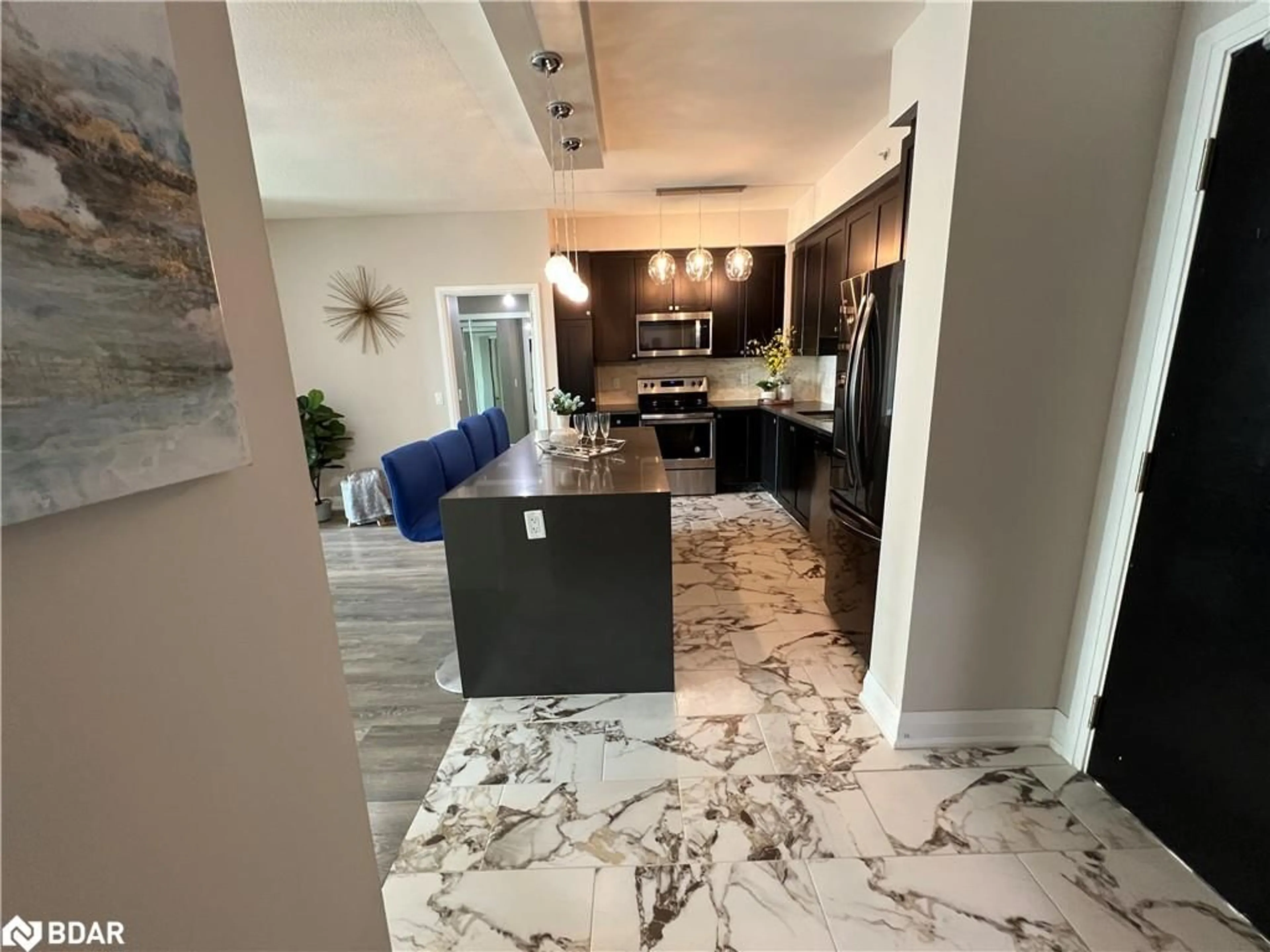 Contemporary kitchen, ceramic floors for 65 Yorkland Blvd #206, Brampton Ontario L6P 4M5