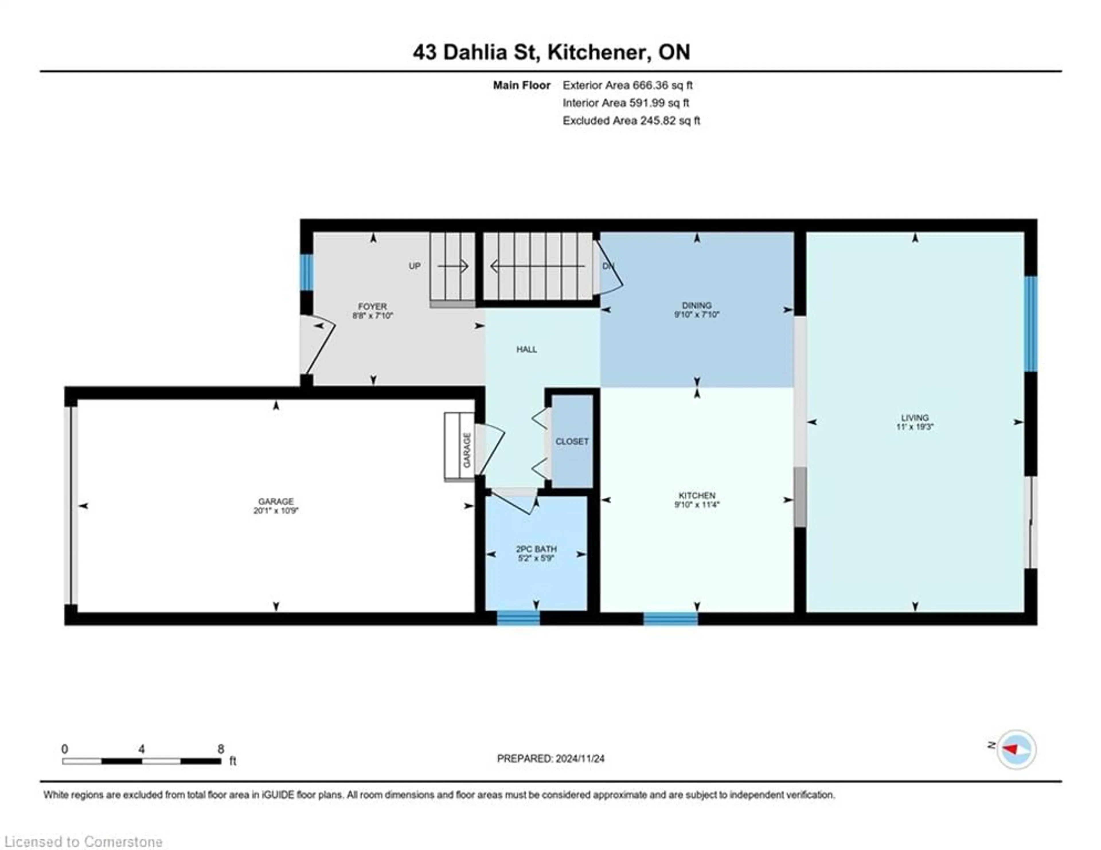 Floor plan for 43 Dahlia St, Kitchener Ontario N2E 3Y9