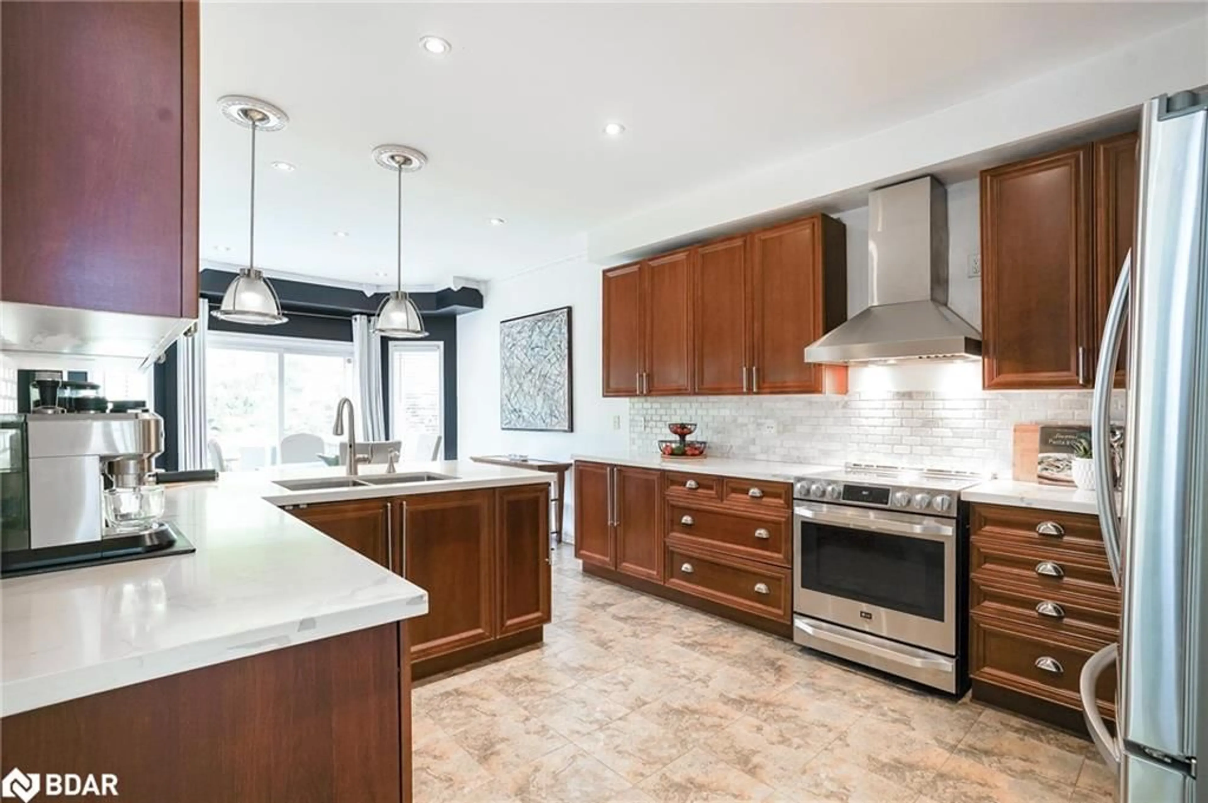 Contemporary kitchen, ceramic floors, cottage for 64 Westminster Cir, Barrie Ontario L4M 0A5