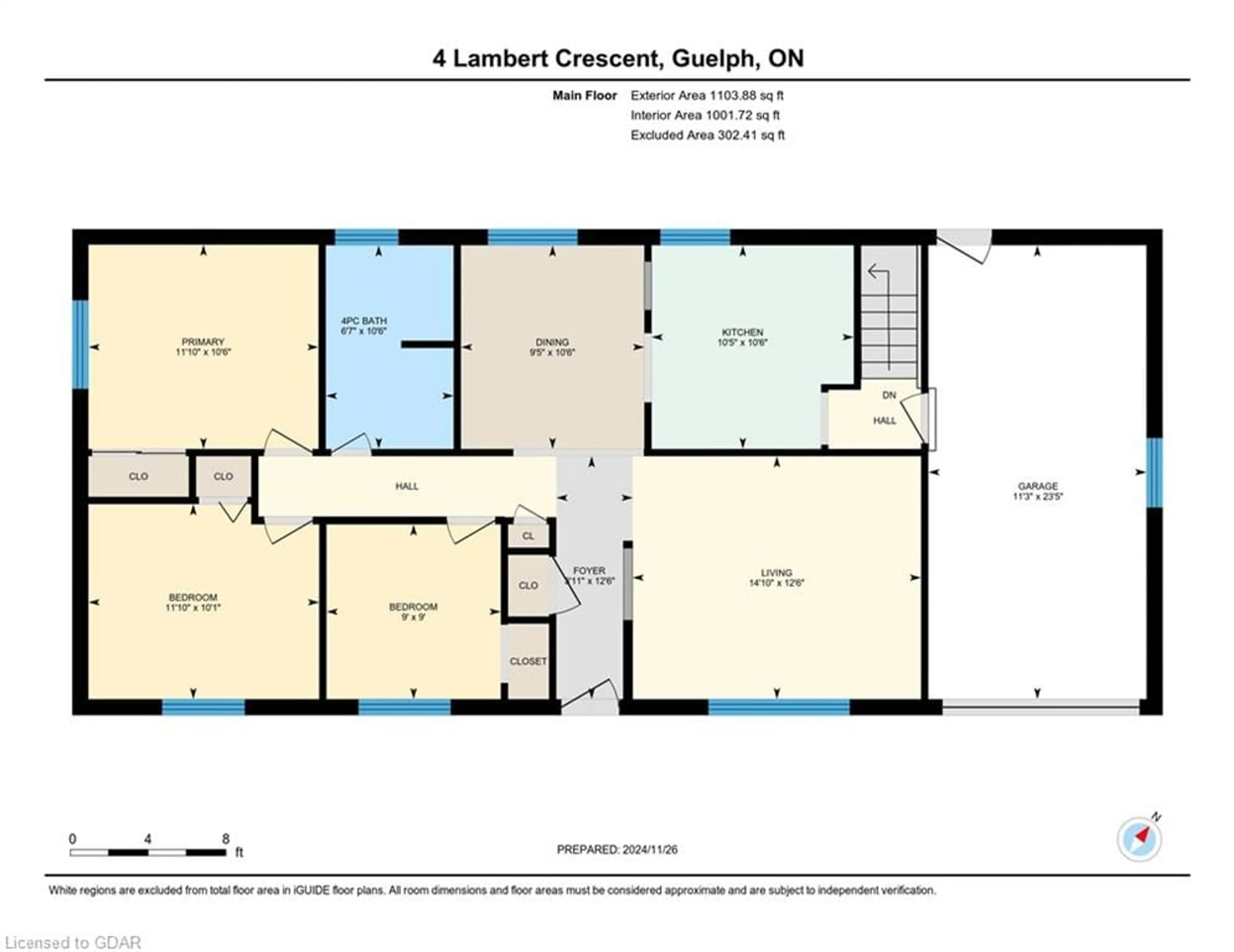 Floor plan for 4 Lambert Cres, Guelph Ontario N1G 2R5