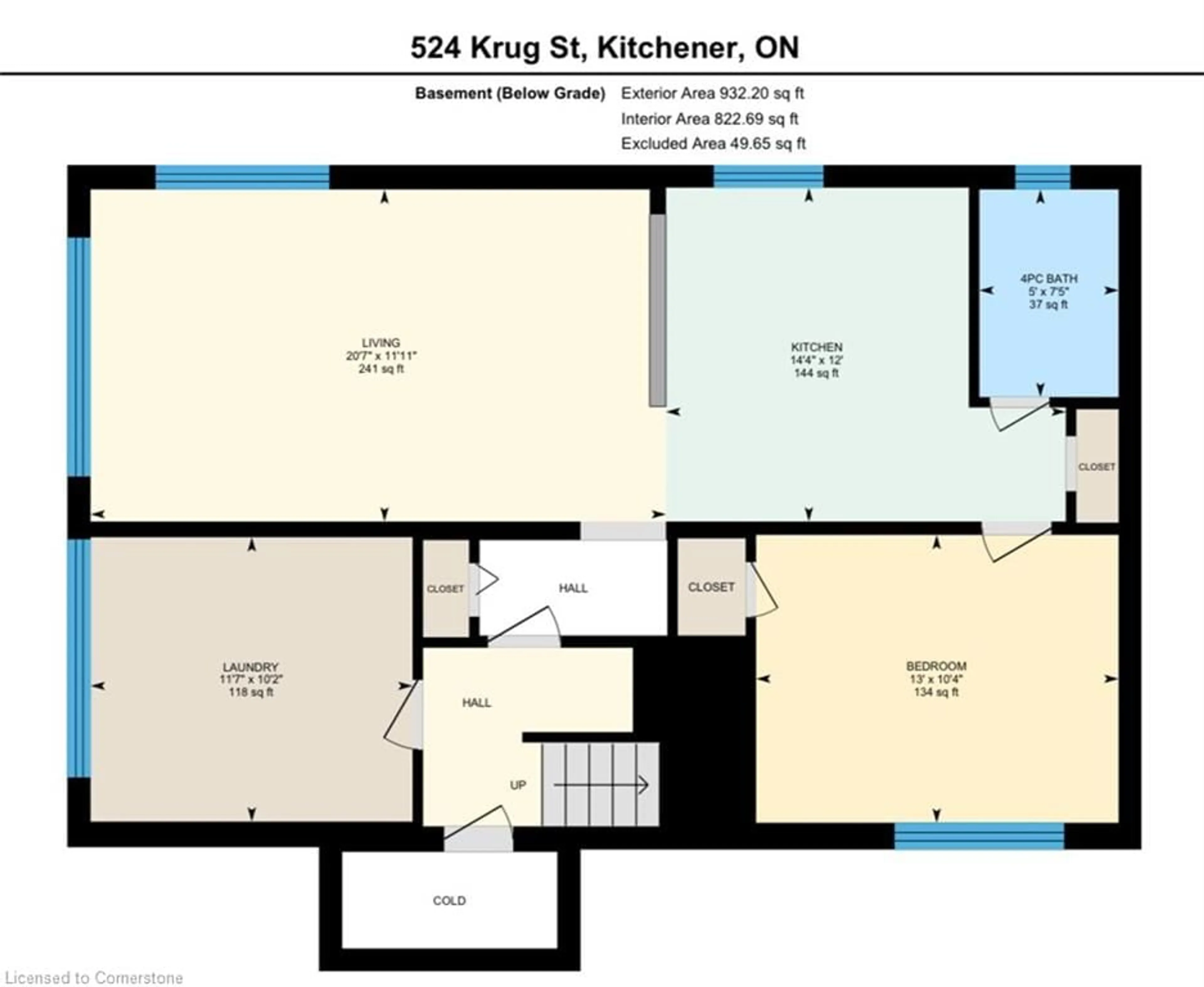 Floor plan for 524 Krug St, Kitchener Ontario N2B 1L6