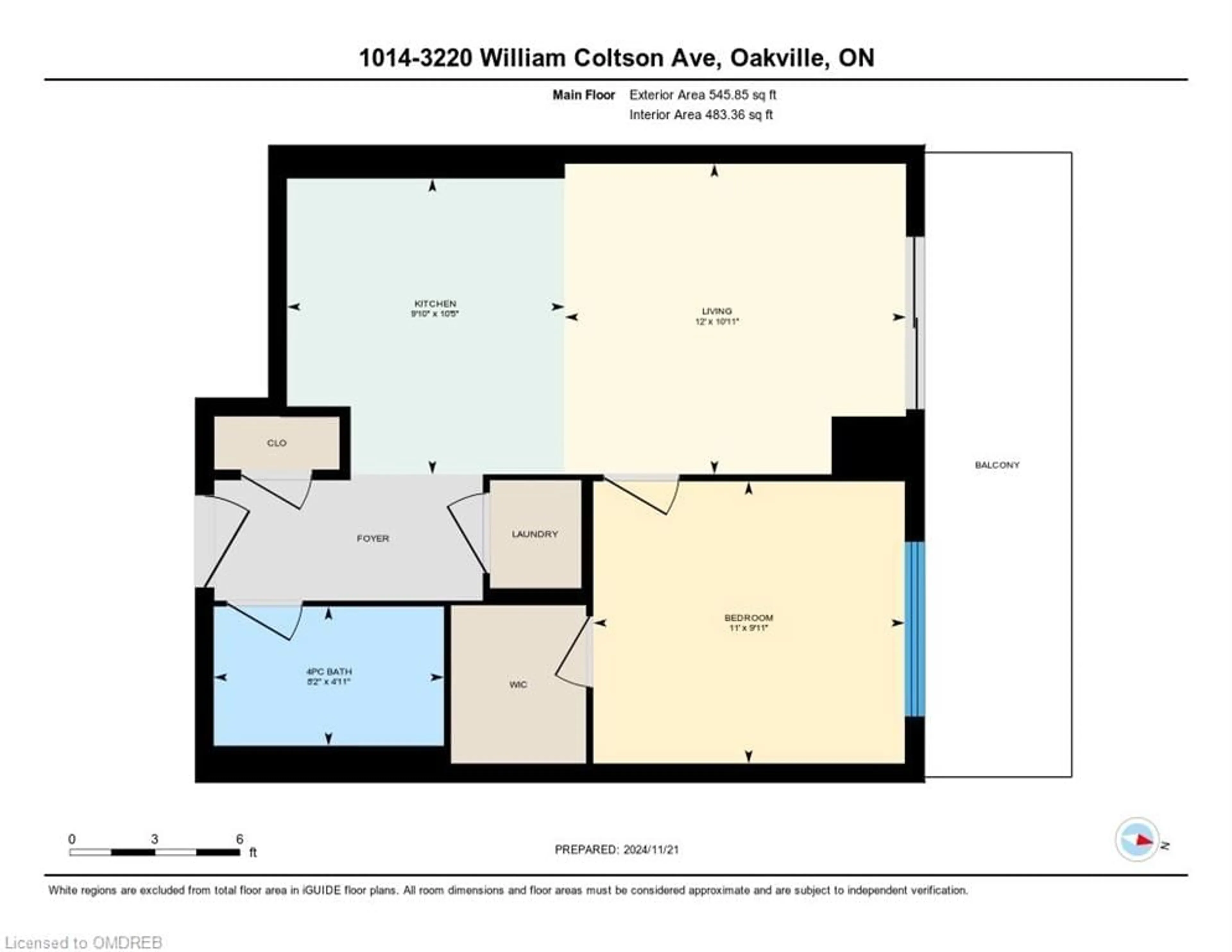 Floor plan for 3220 William Coltson Avenue Ave #1014, Oakville Ontario L6H 7X9