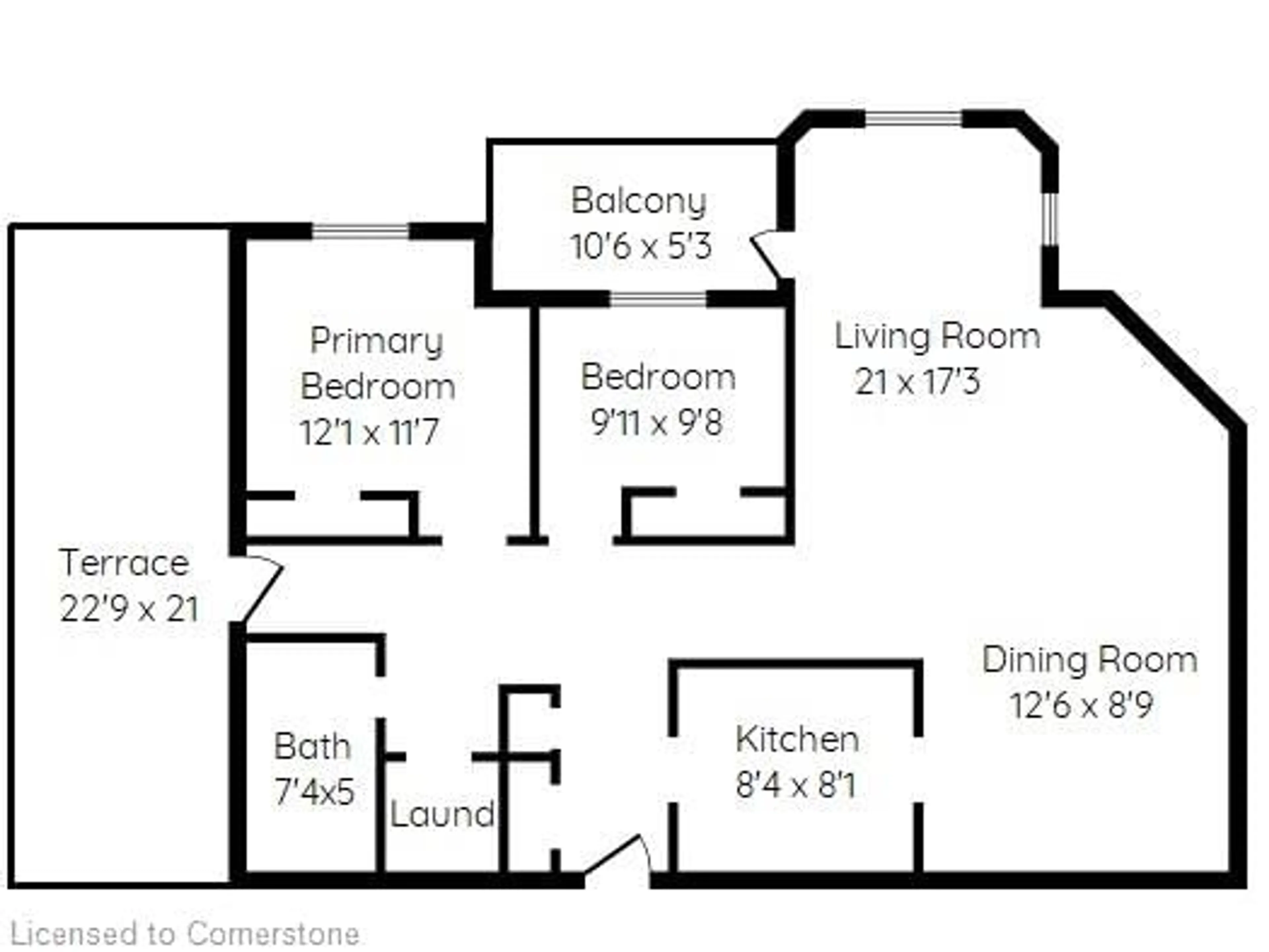 Floor plan for 10 John St #402, Grimsby Ontario L3M 1X5