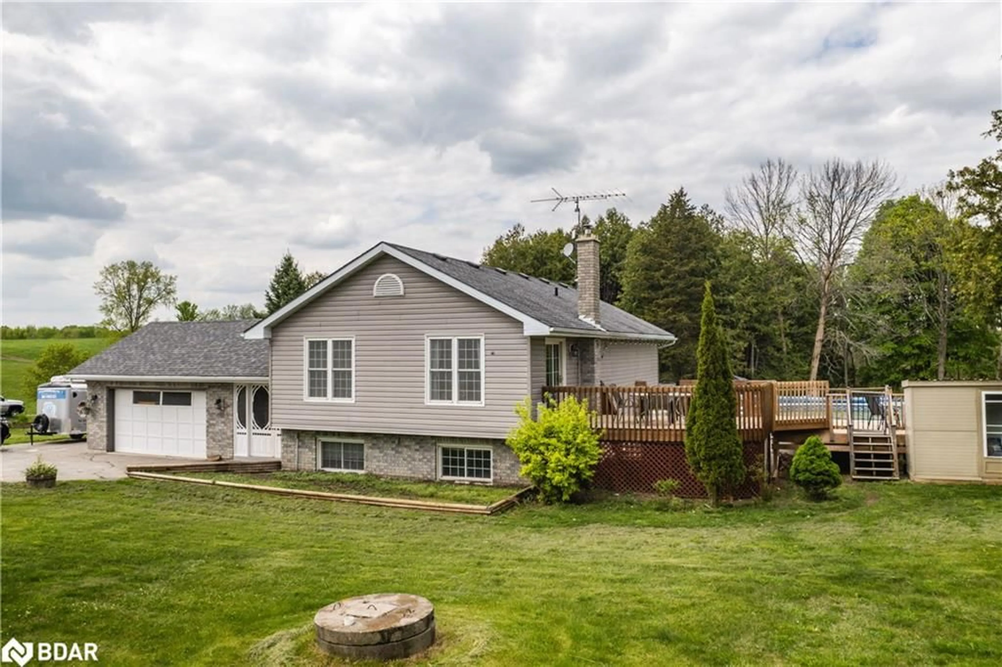 Frontside or backside of a home, the fenced backyard for 243 Cross Rd, Roslin Ontario K0K 2Y0