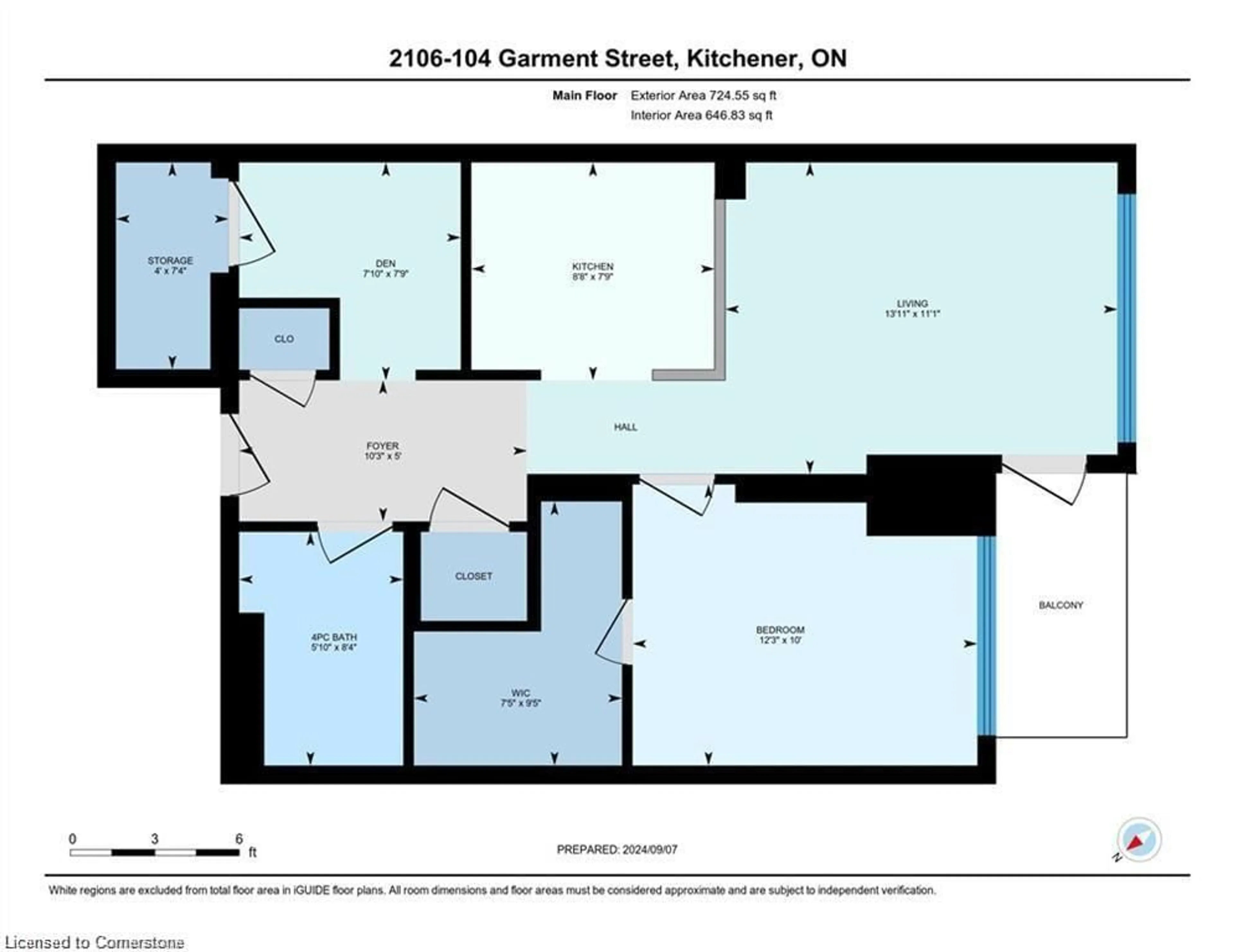 Floor plan for 104 Garment St #2106, Kitchener Ontario N2G 0C8