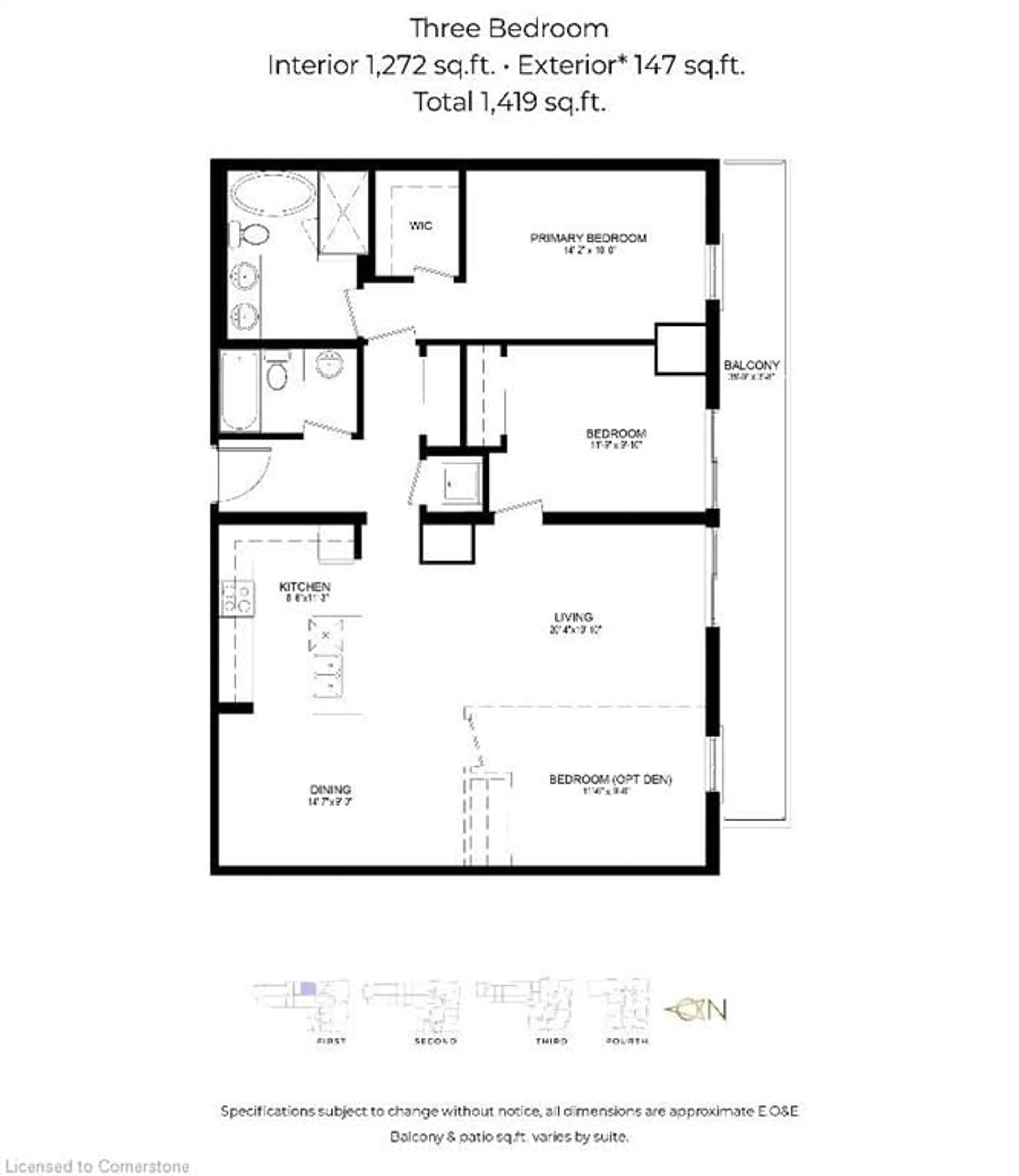 Floor plan for 21 Main St #106, Grimsby Ontario L3M 1M7