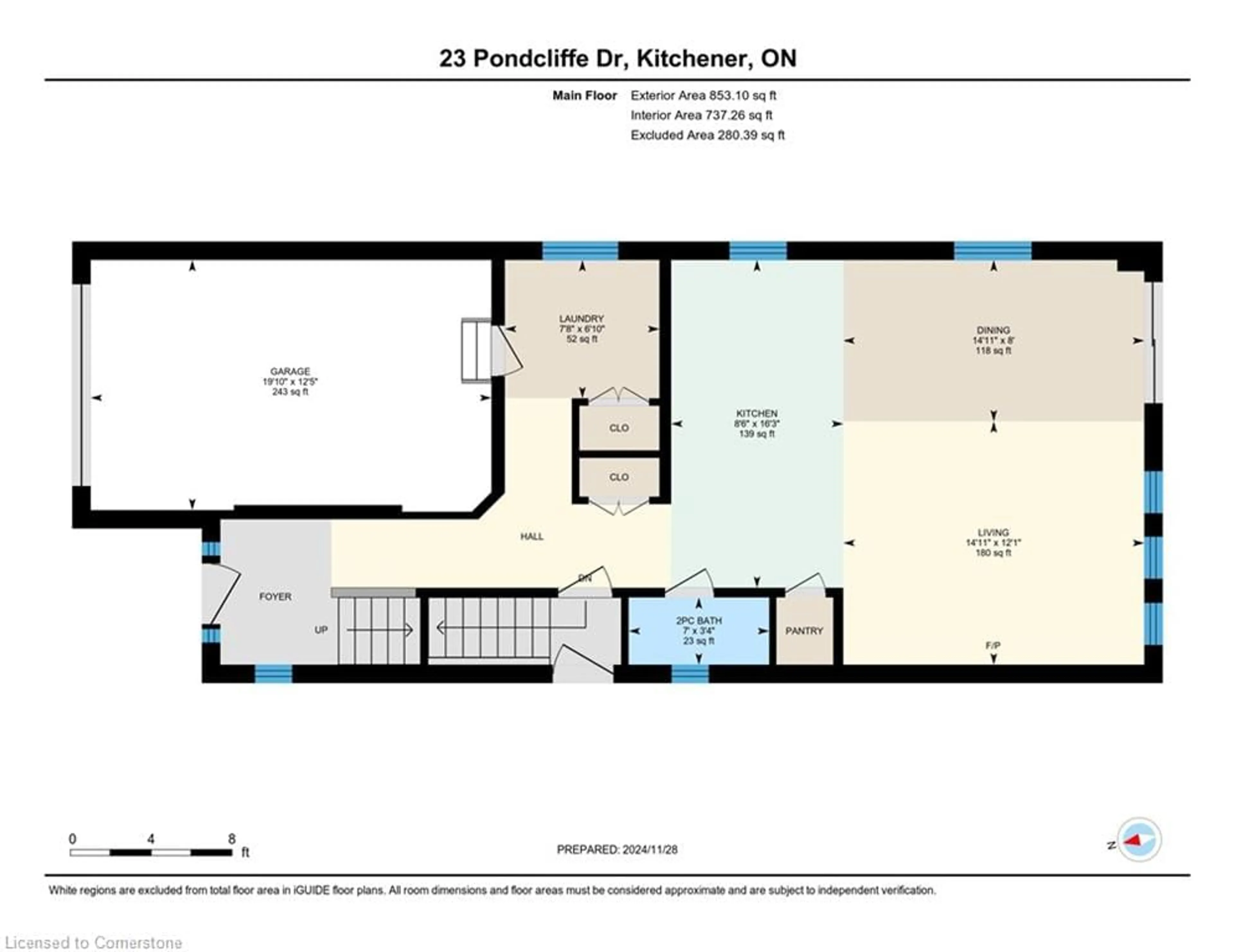 Floor plan for 23 Pondcliffe Dr, Kitchener Ontario N2R 0M1