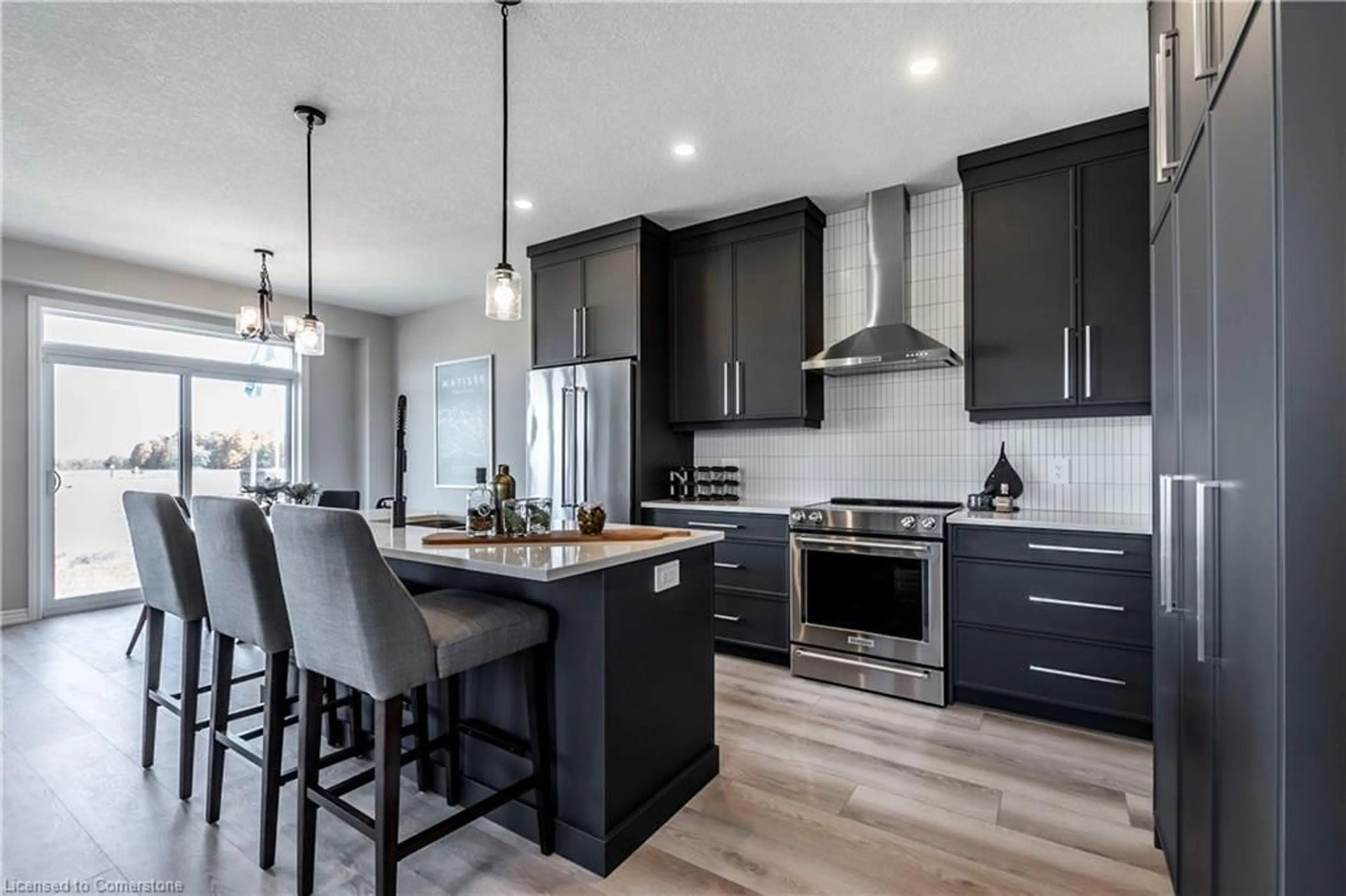 Open concept kitchen for 119 Langridge Way, Cambridge Ontario N1S 5B9