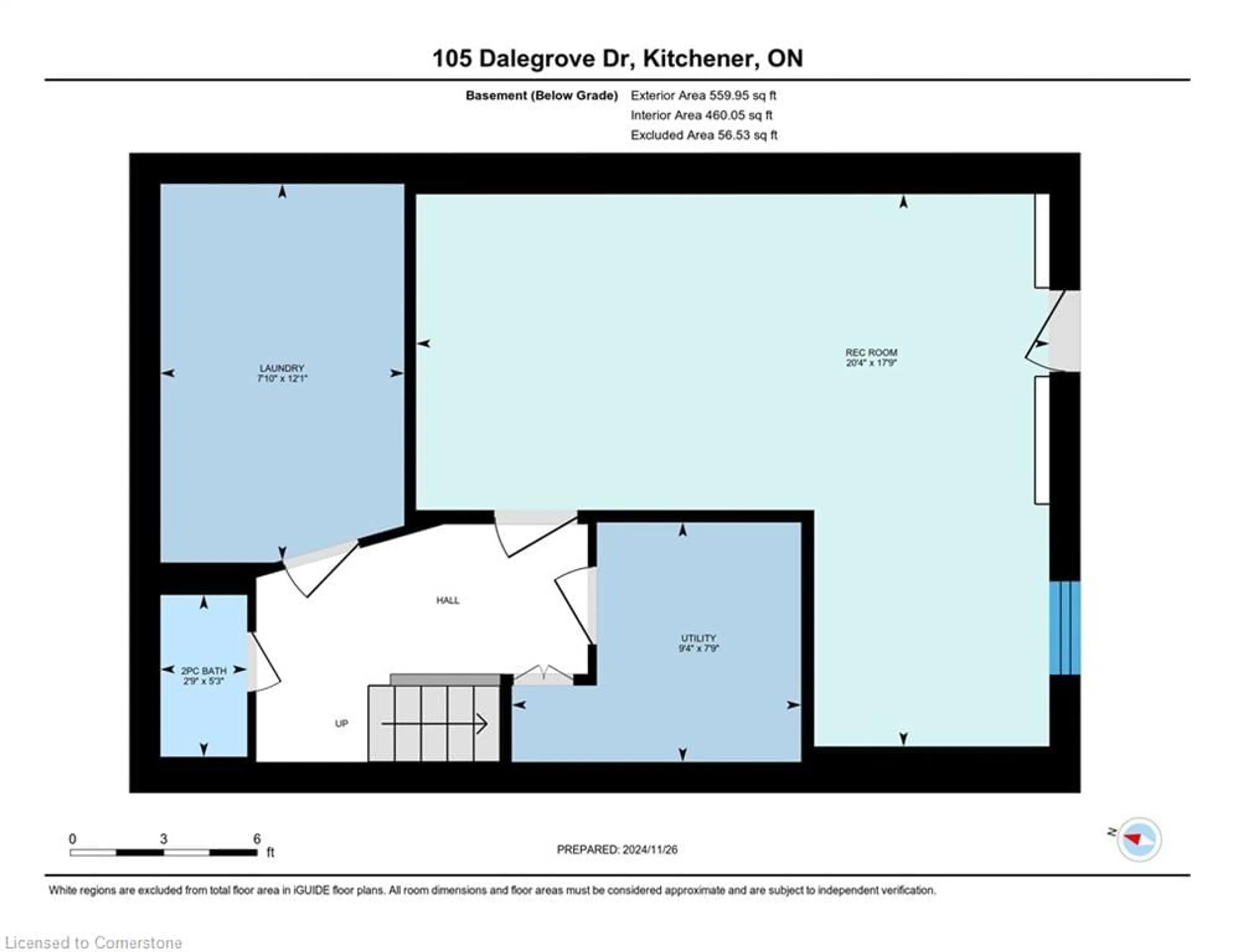 Floor plan for 105 Dalegrove Dr, Kitchener Ontario N2M 2G6