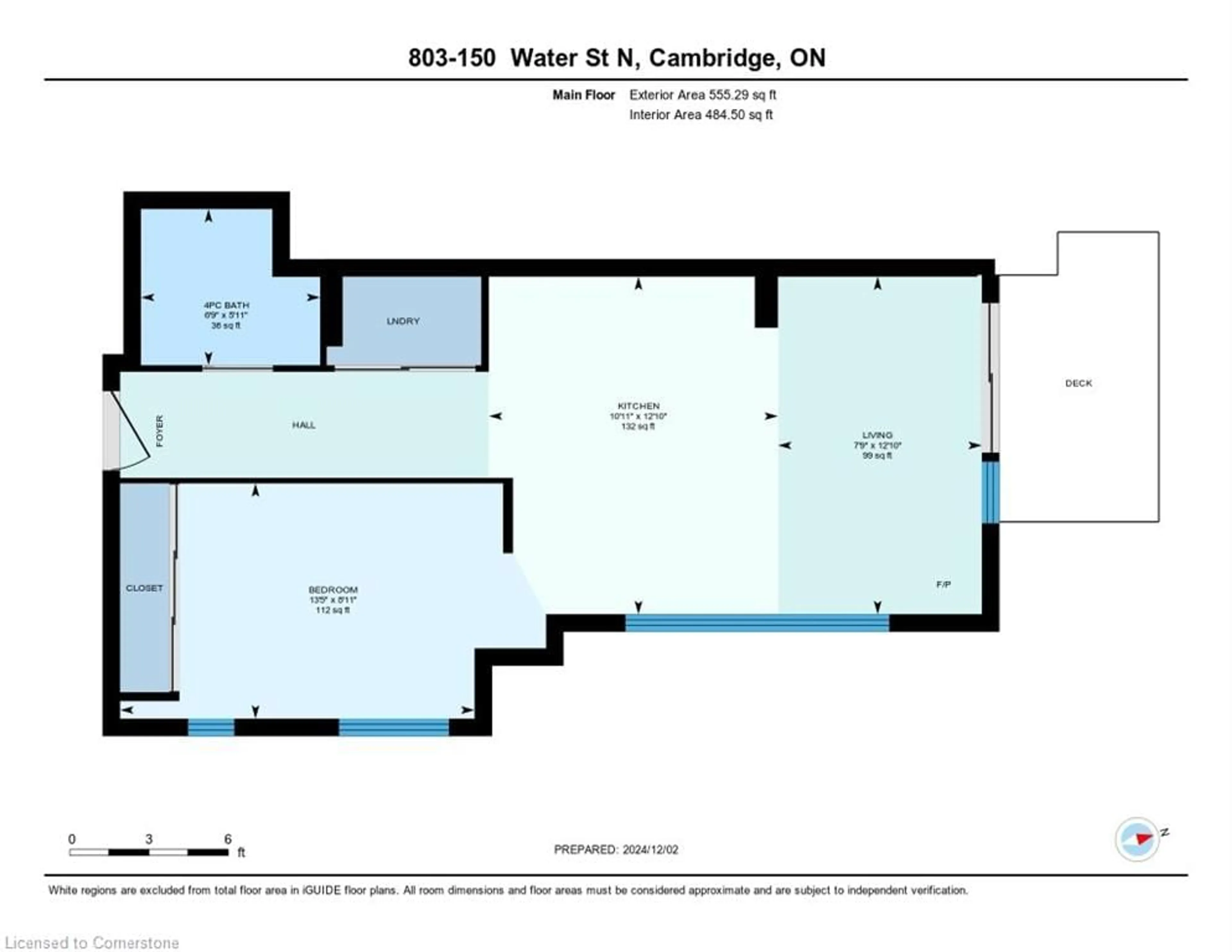 Floor plan for 150 Water St #803, Cambridge Ontario N1R 0B5