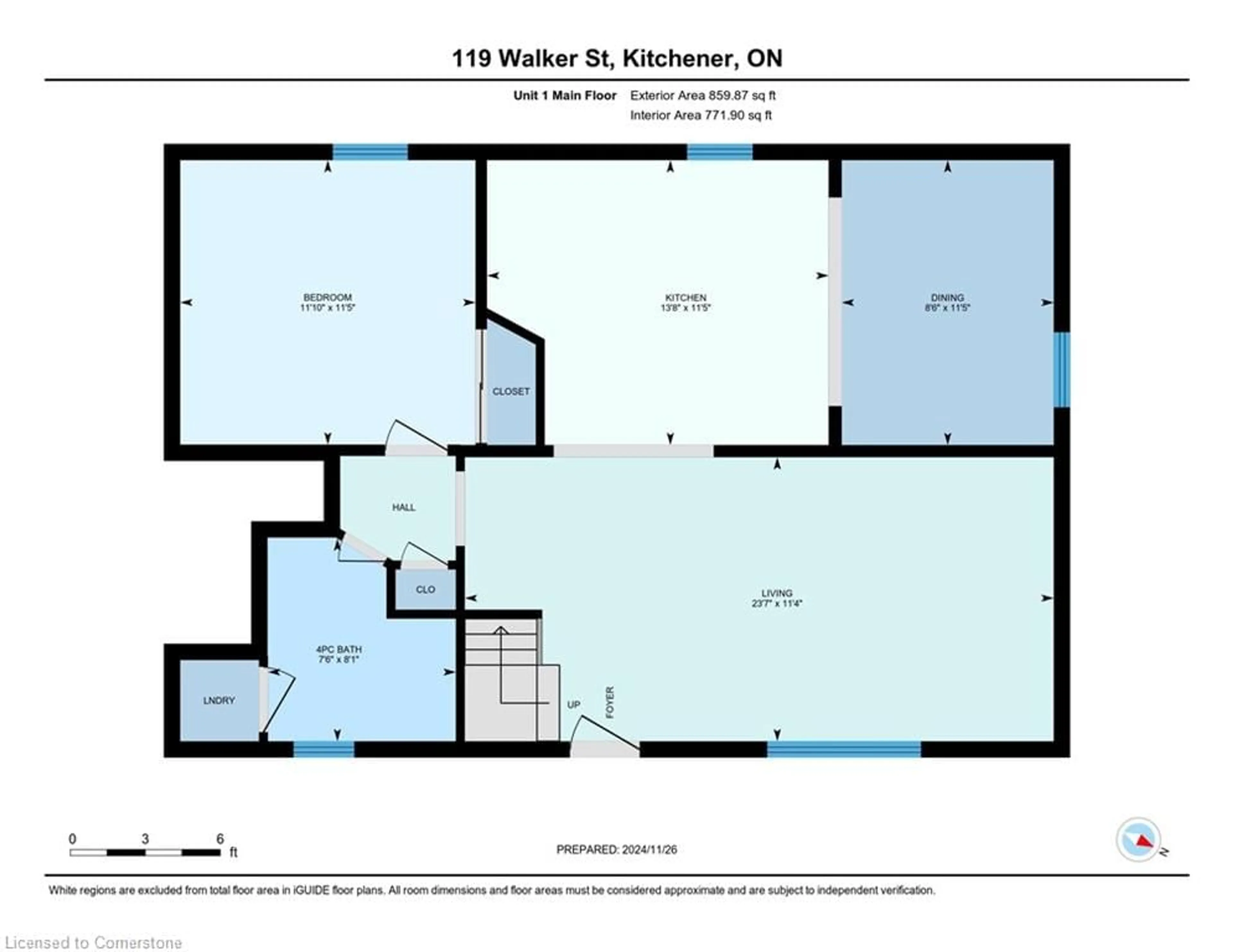 Floor plan for 119 Walker St, Kitchener Ontario N2A 1S4