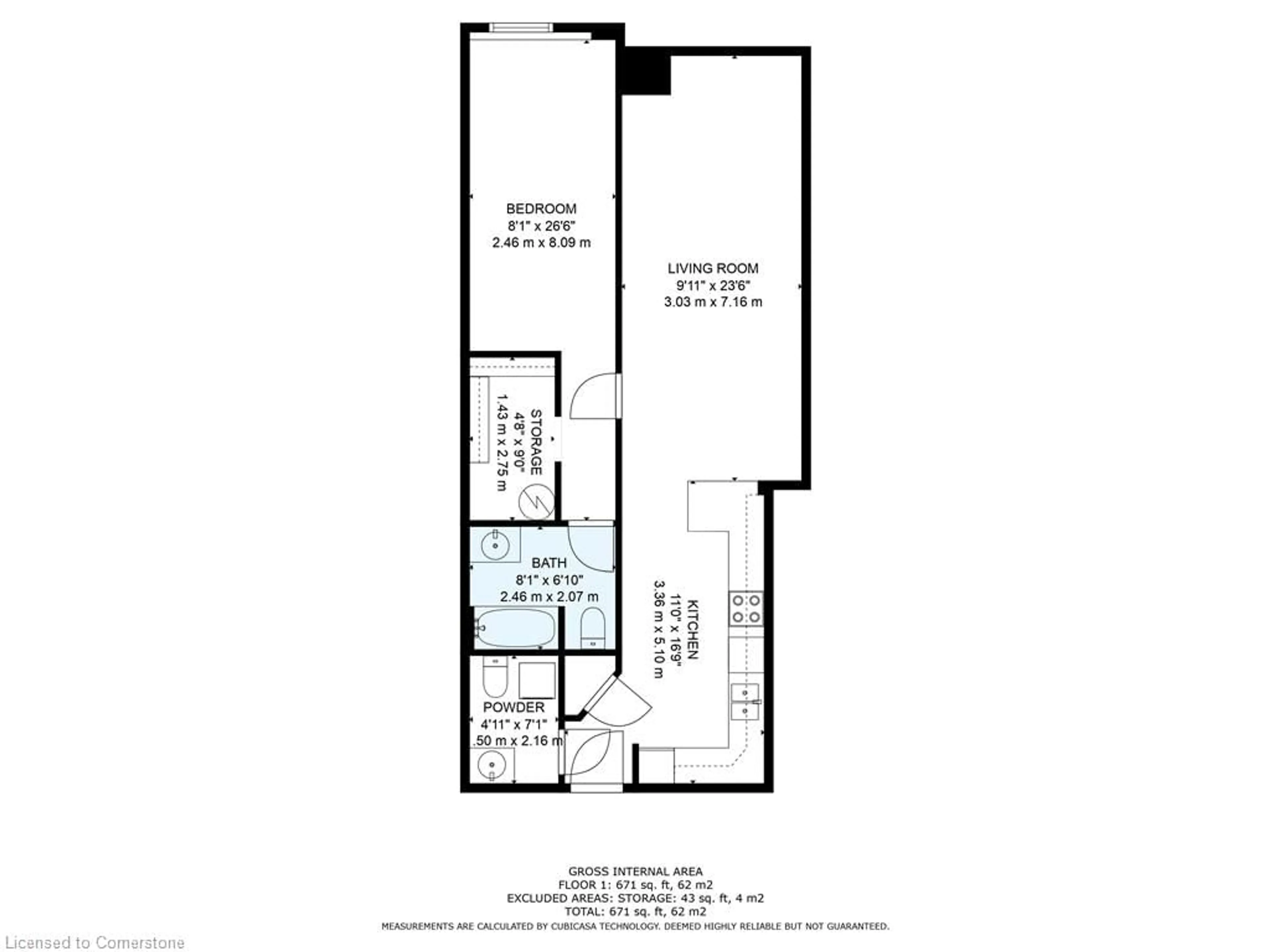 Floor plan for 80 King William St #212, Hamilton Ontario L8R 0A1