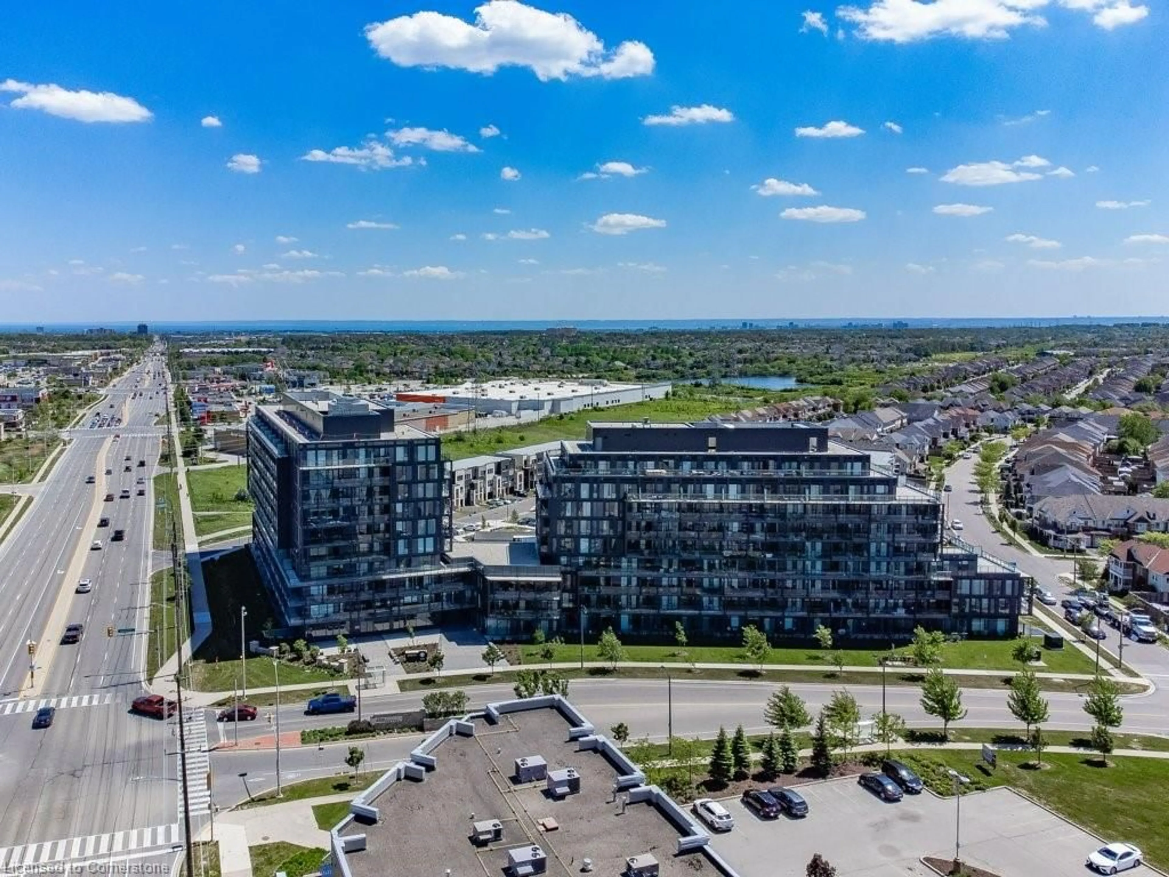 A pic from exterior of the house or condo, the view of city buildings for 3200 Dakota Common #B602, Burlington Ontario L7M 2A7