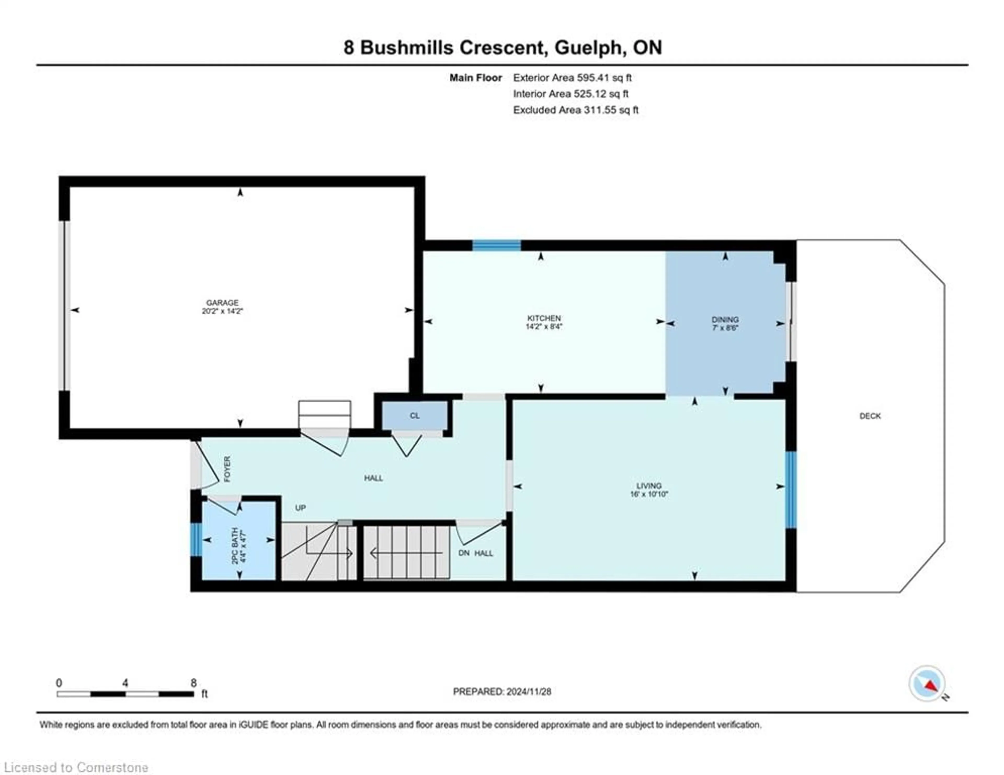 Floor plan for 8 Bushmills Cres, Guelph Ontario N1K 1T5