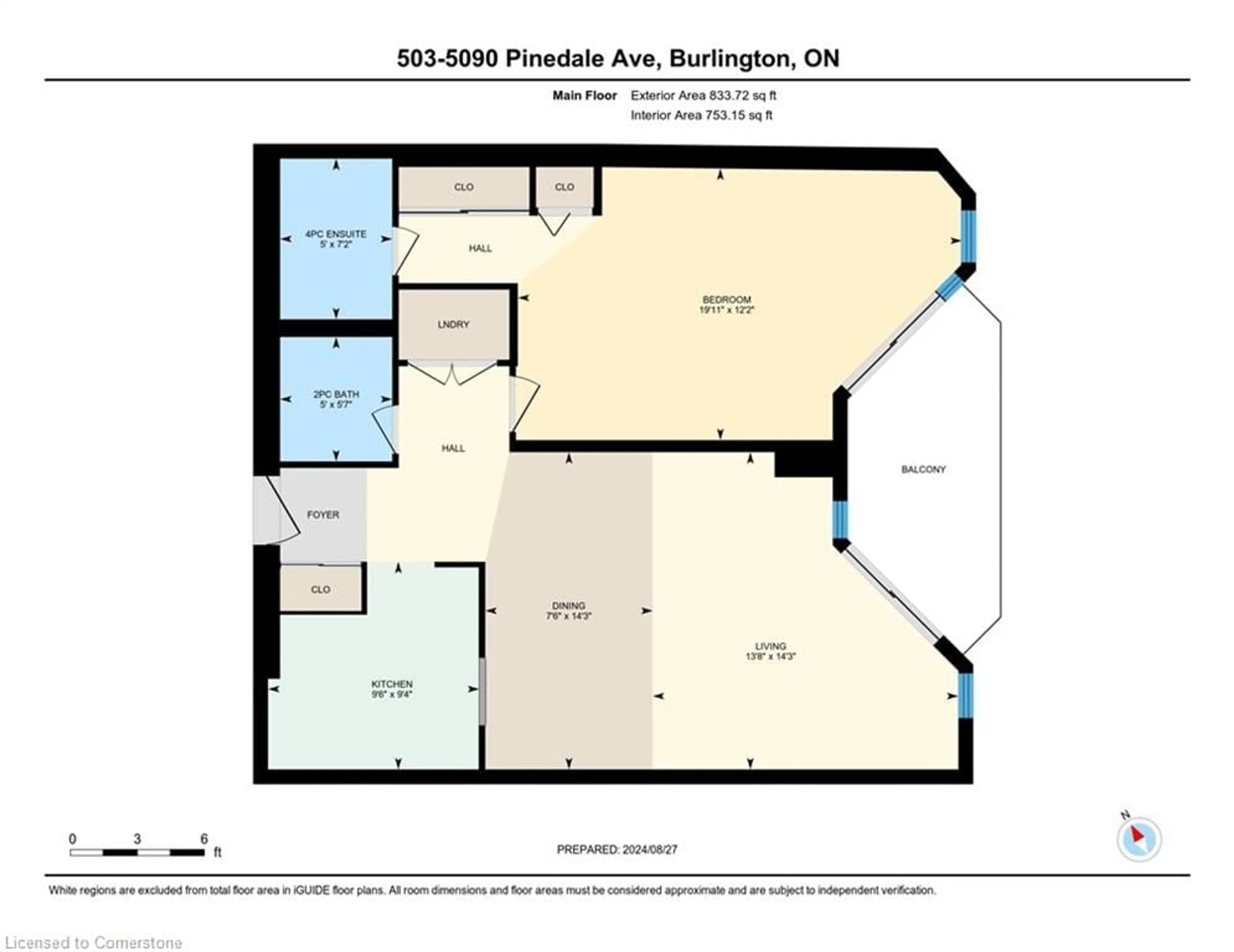 Floor plan for 5090 Pinedale Ave #503, Burlington Ontario L7L 3V8