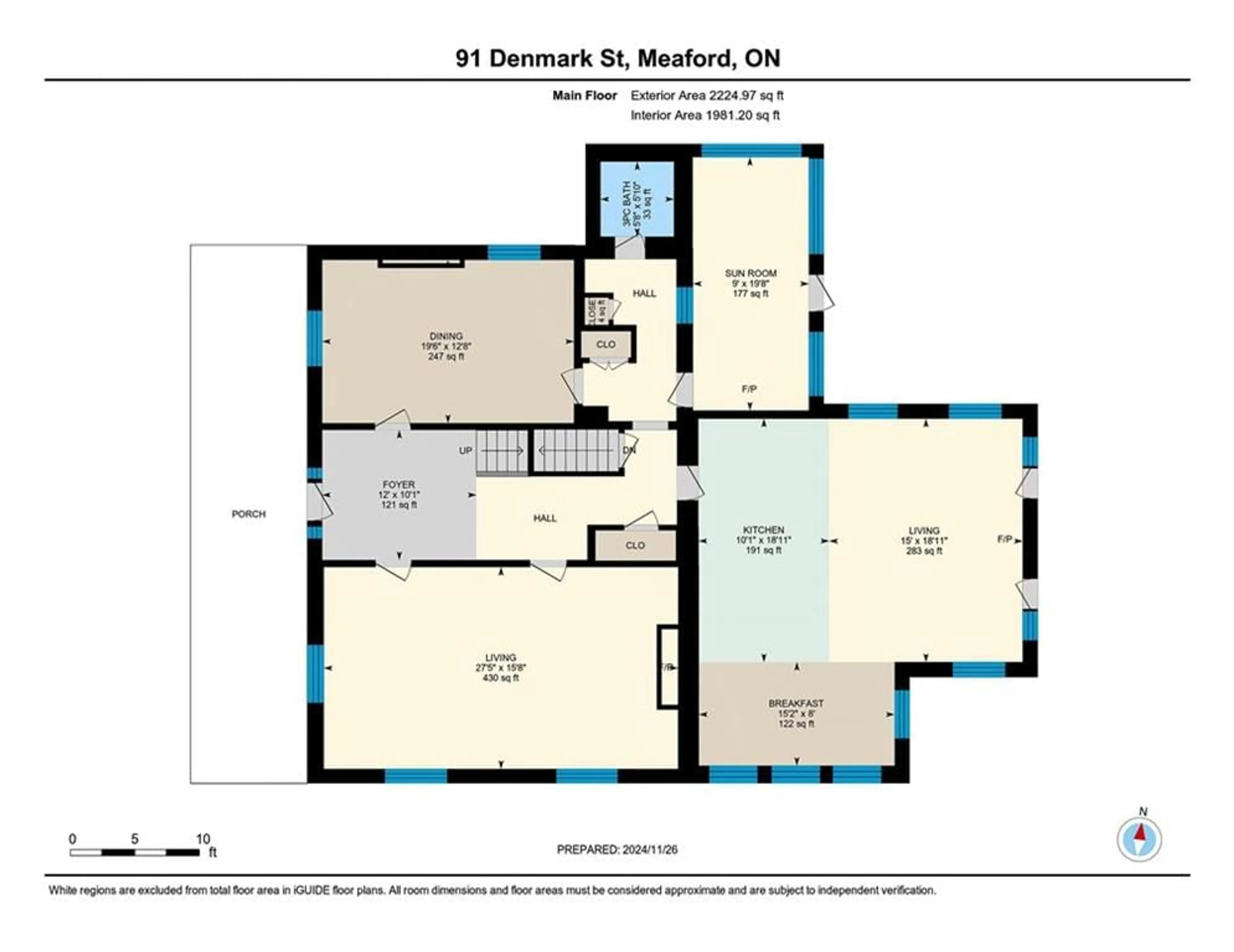 Floor plan for 91 Denmark St, Meaford Ontario N4L 1B9