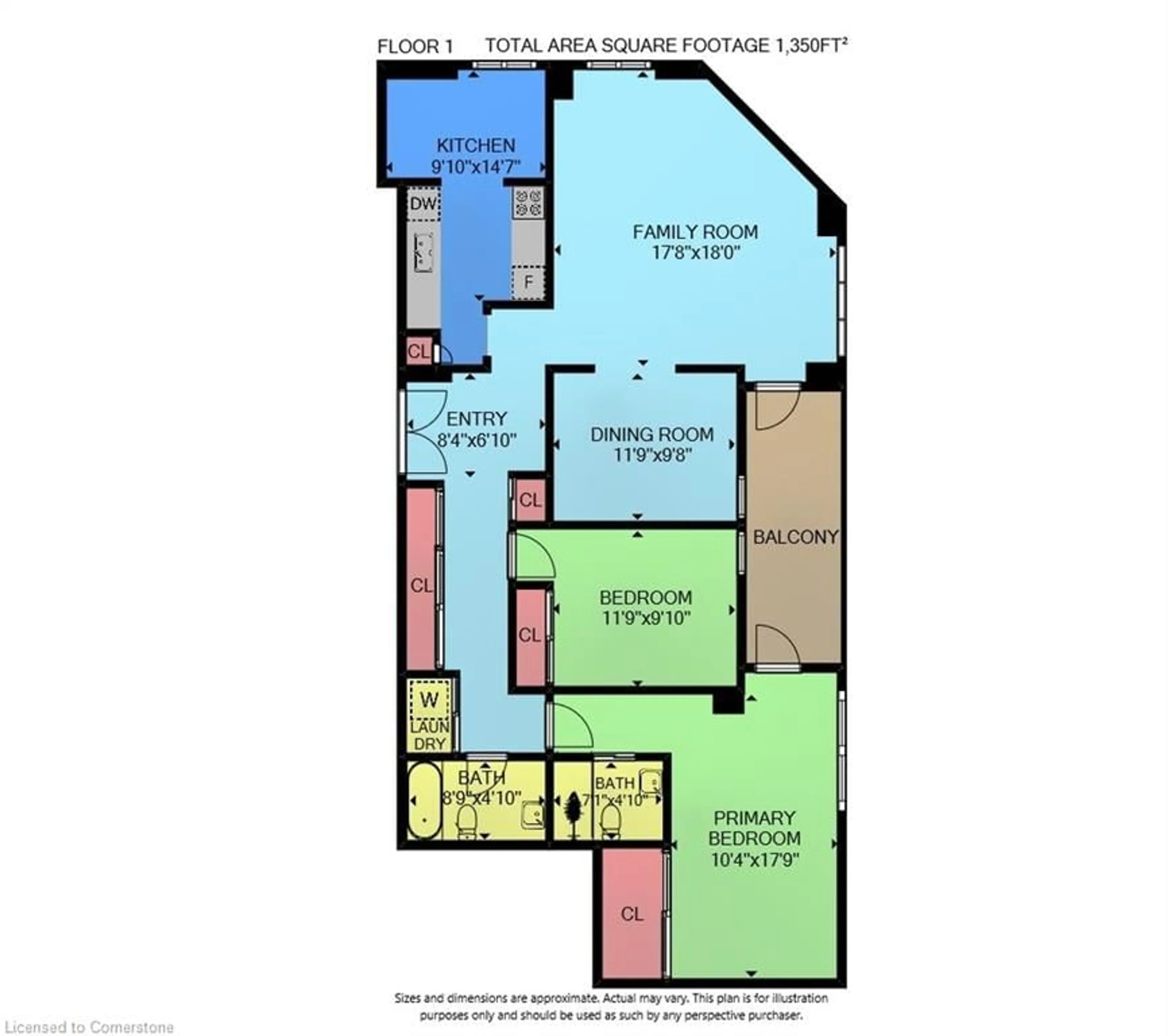 Floor plan for 222 Jackson St #701, Hamilton Ontario L8P 4S5