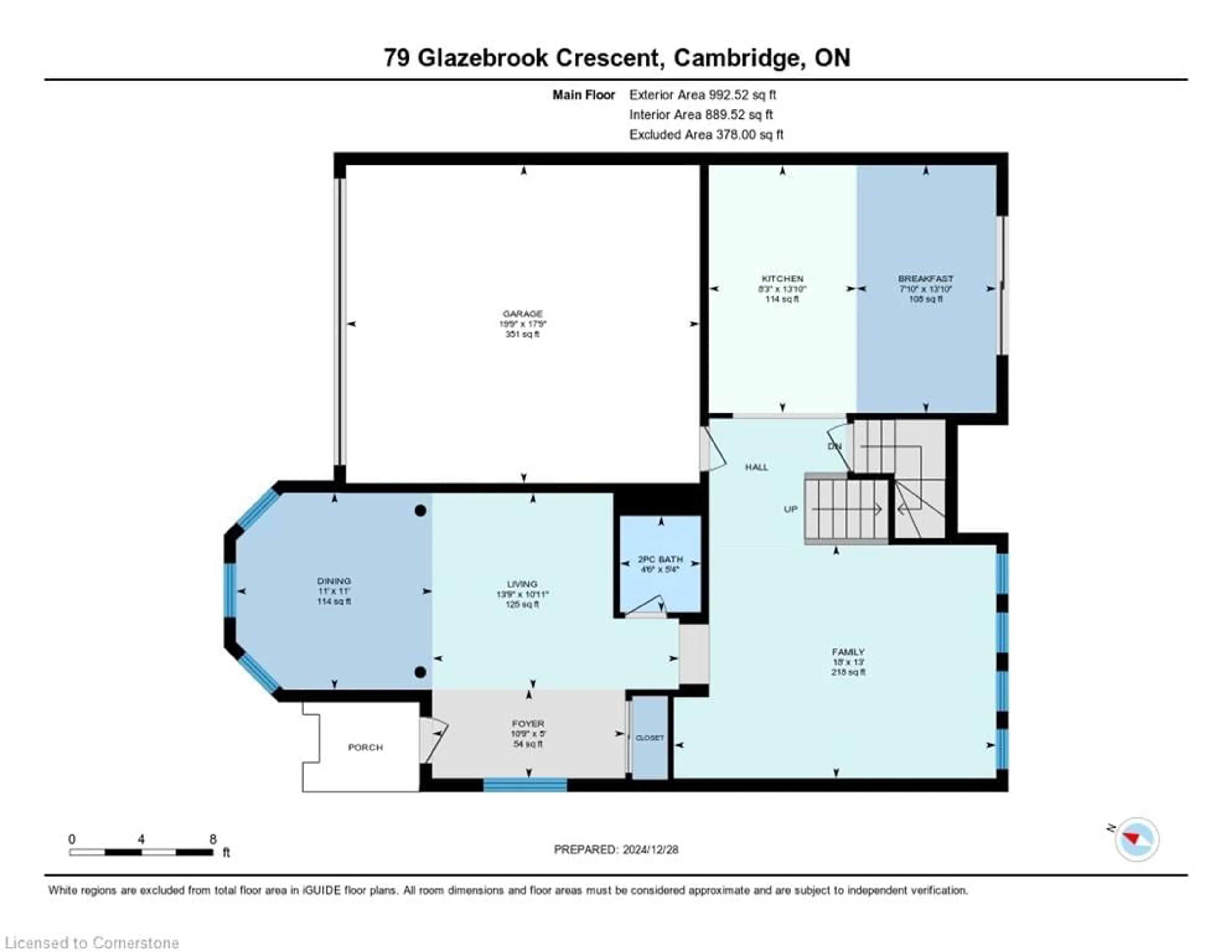 Floor plan for 79 Glazebrook Cres, Cambridge Ontario N2T 2H8