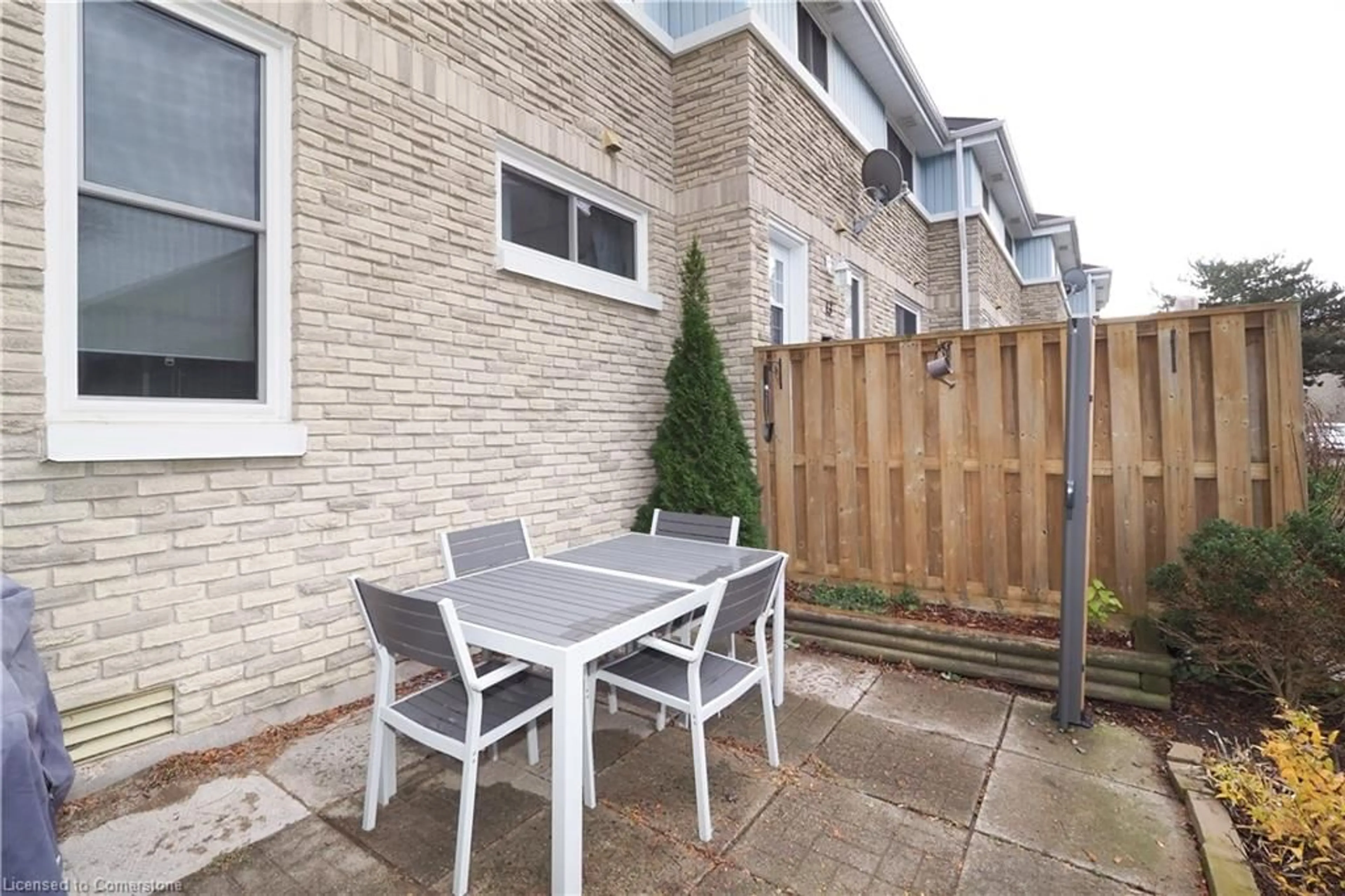 Patio, the fenced backyard for 35 Breckenridge Dr #14, Kitchener Ontario N2B 3H5