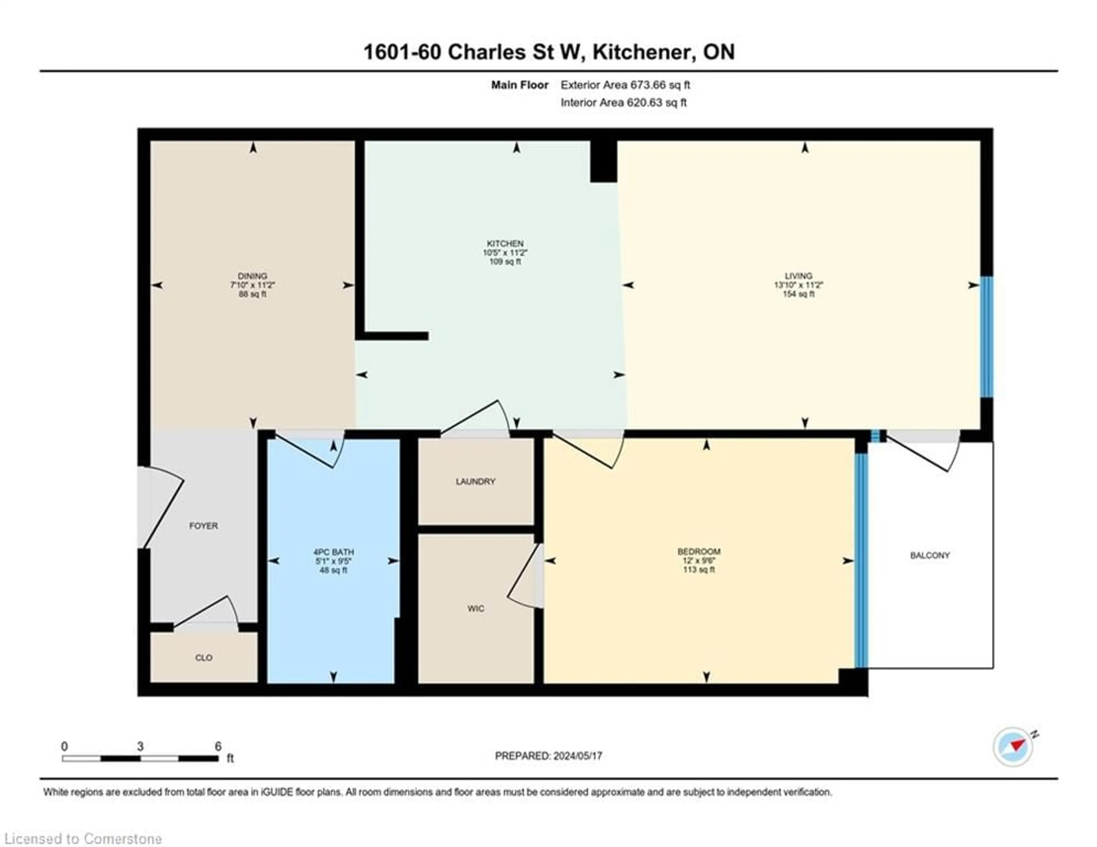 Floor plan for 60 Charles St #1601, Kitchener Ontario N2G 0C9