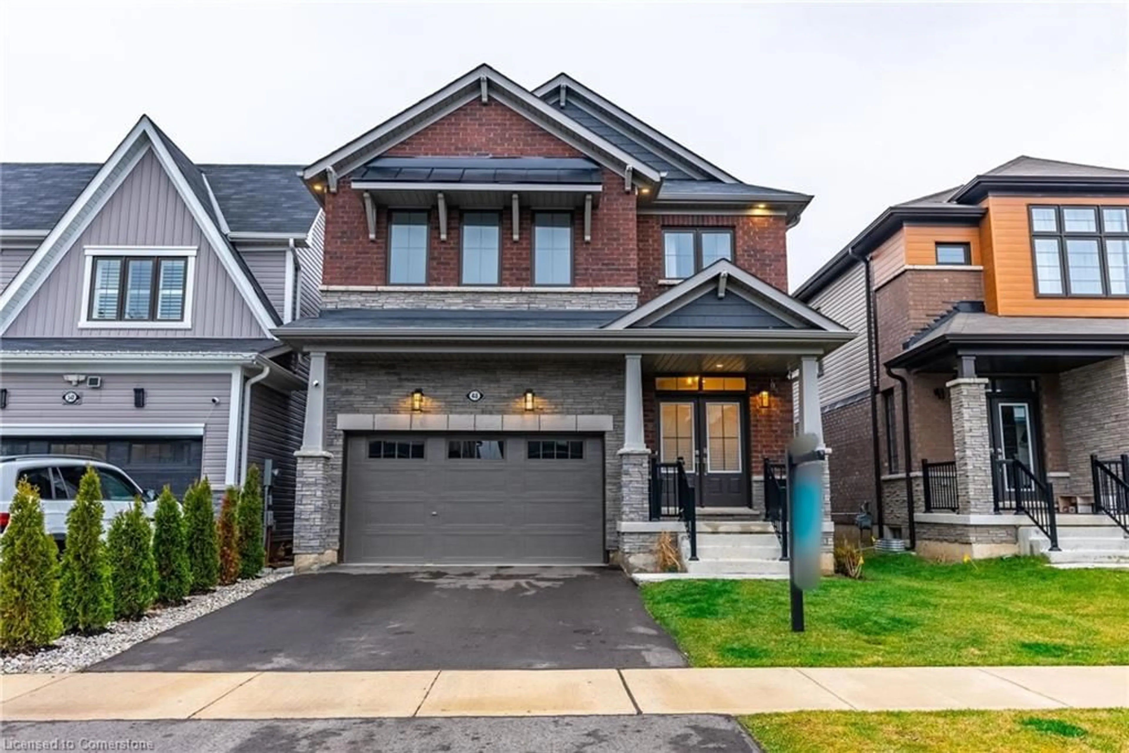 Home with brick exterior material, street for 48 Hawick Crescent Cres, Caledonia Ontario N3W 0G5