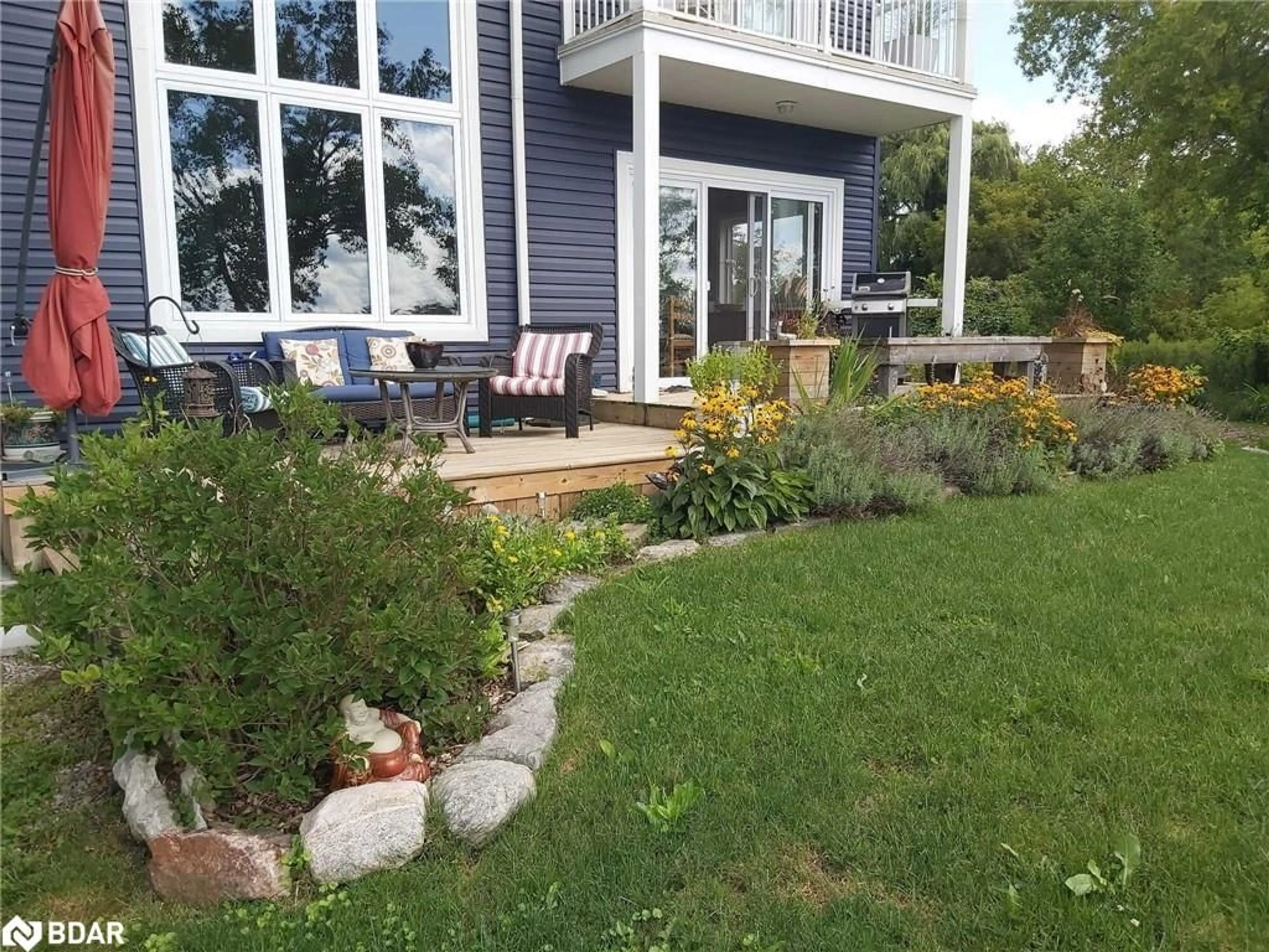 Patio, the fenced backyard for 1605 Lakeshore Rd, Selkirk Ontario N0A 1P0