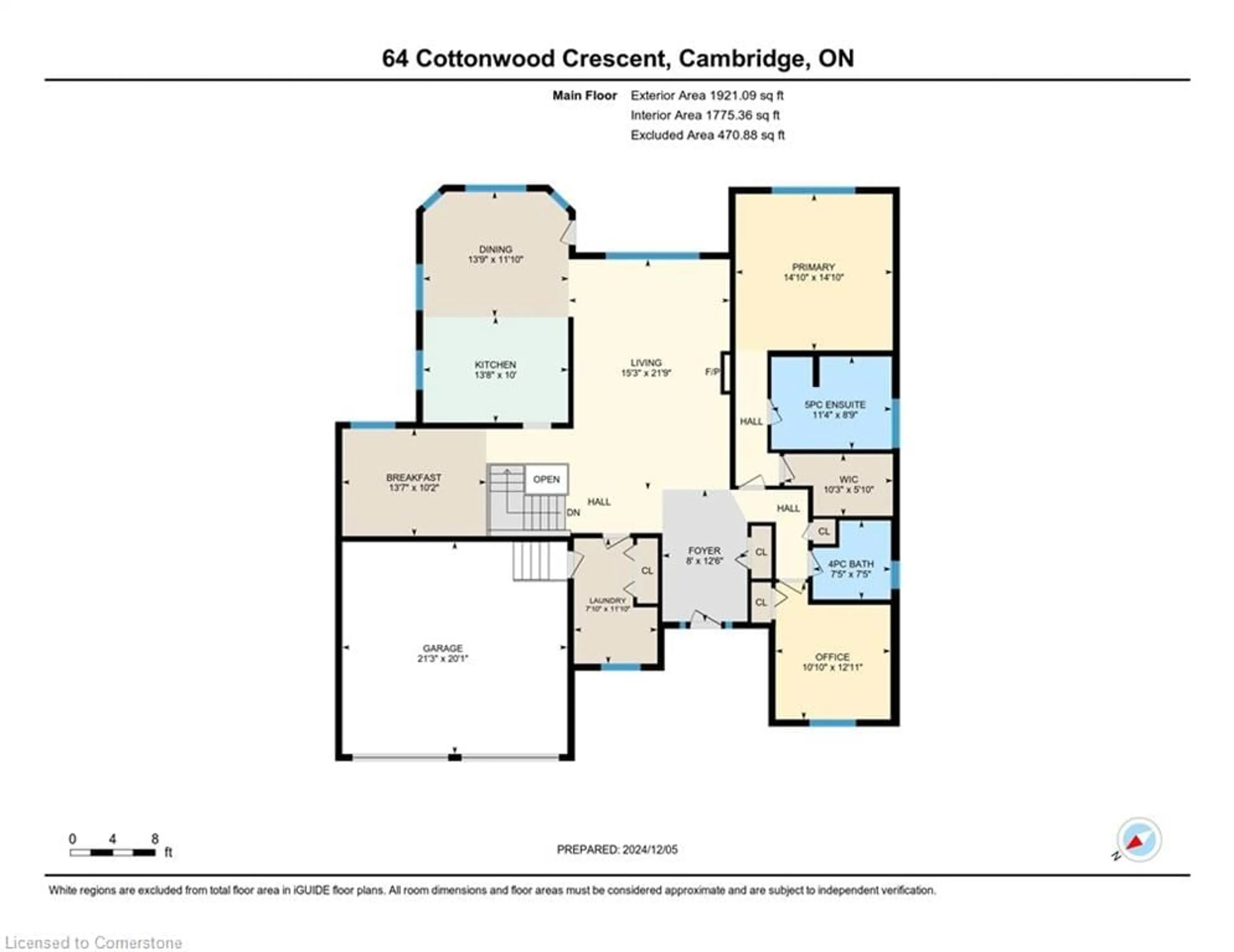 Floor plan for 64 Cottonwood Cres, Cambridge Ontario N1T 2J1