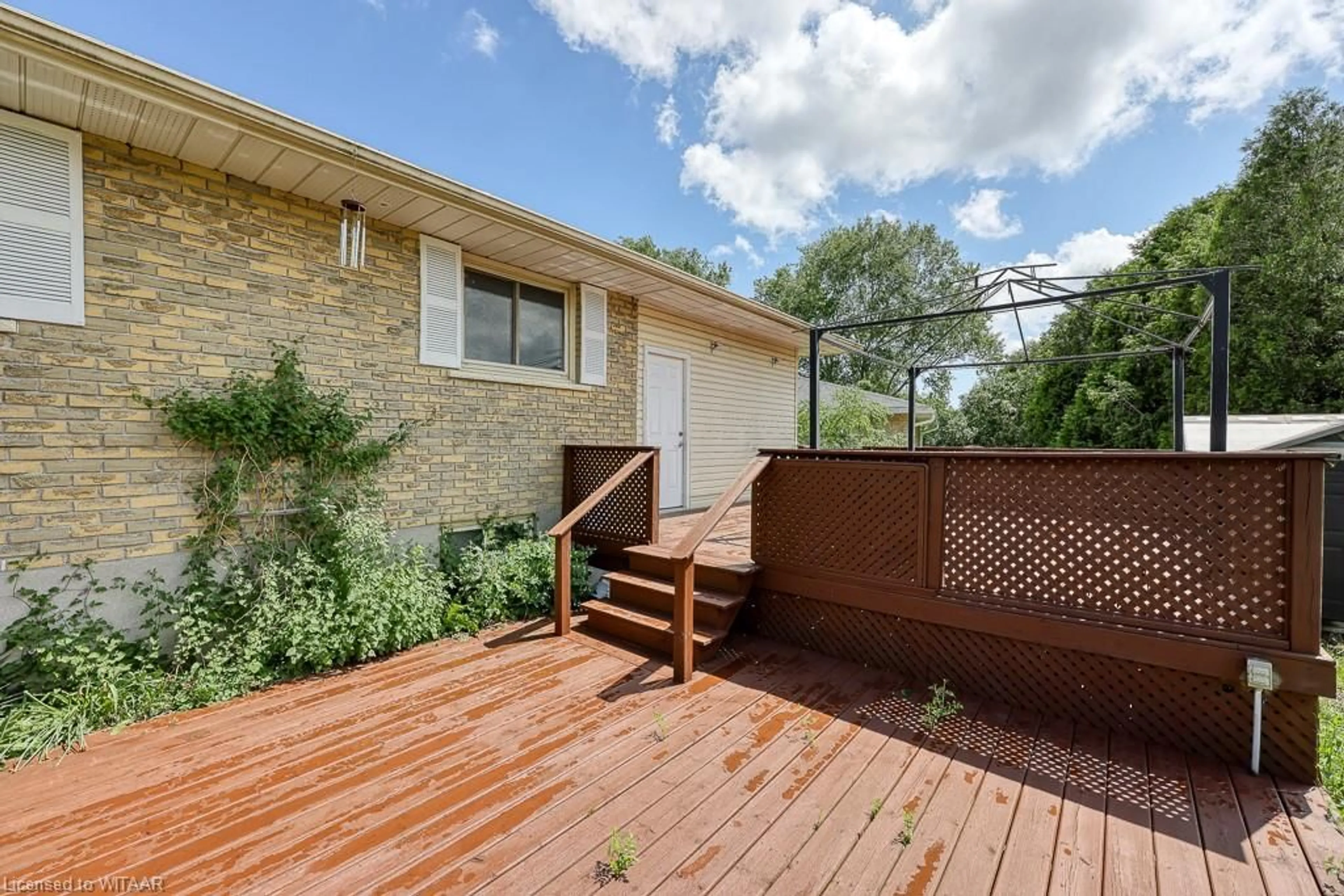 Patio, the fenced backyard for 751 Boyle Dr, Woodstock Ontario N4S 8M1