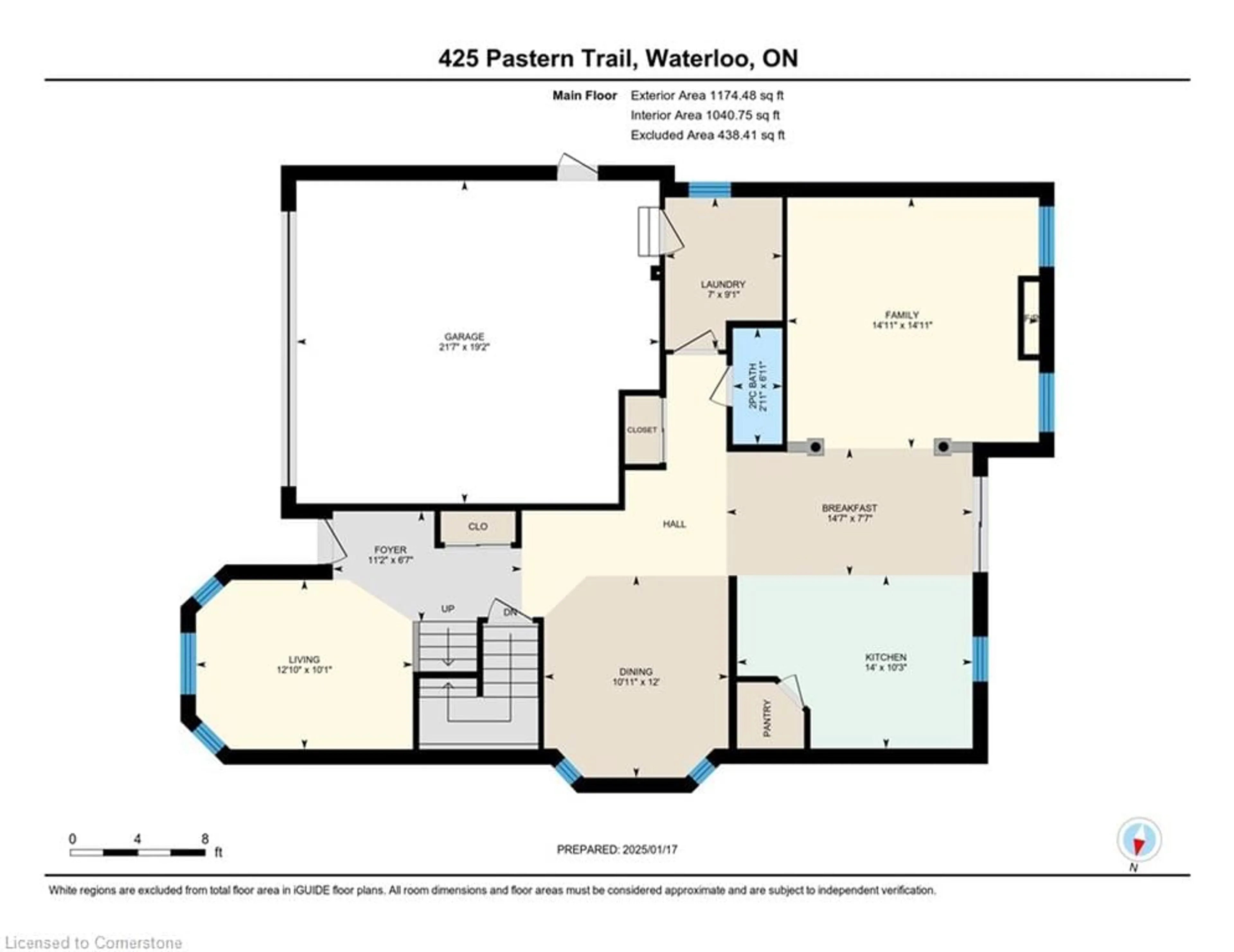 Floor plan for 425 Pastern Trail, Waterloo Ontario N2K 4K6