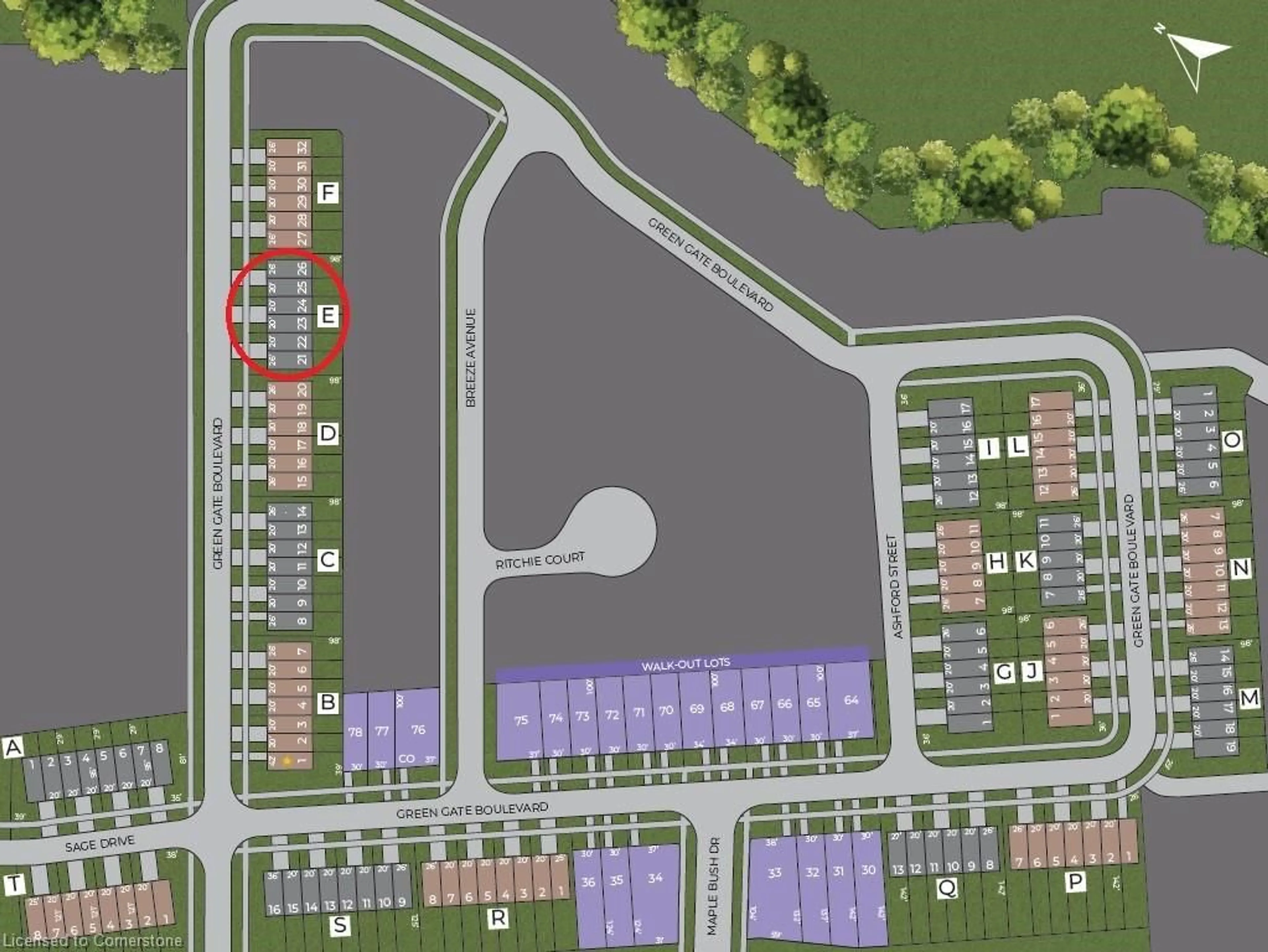 Picture of a map for LOT E22 Green Gate Blvd, Cambridge Ontario N1T 2C5